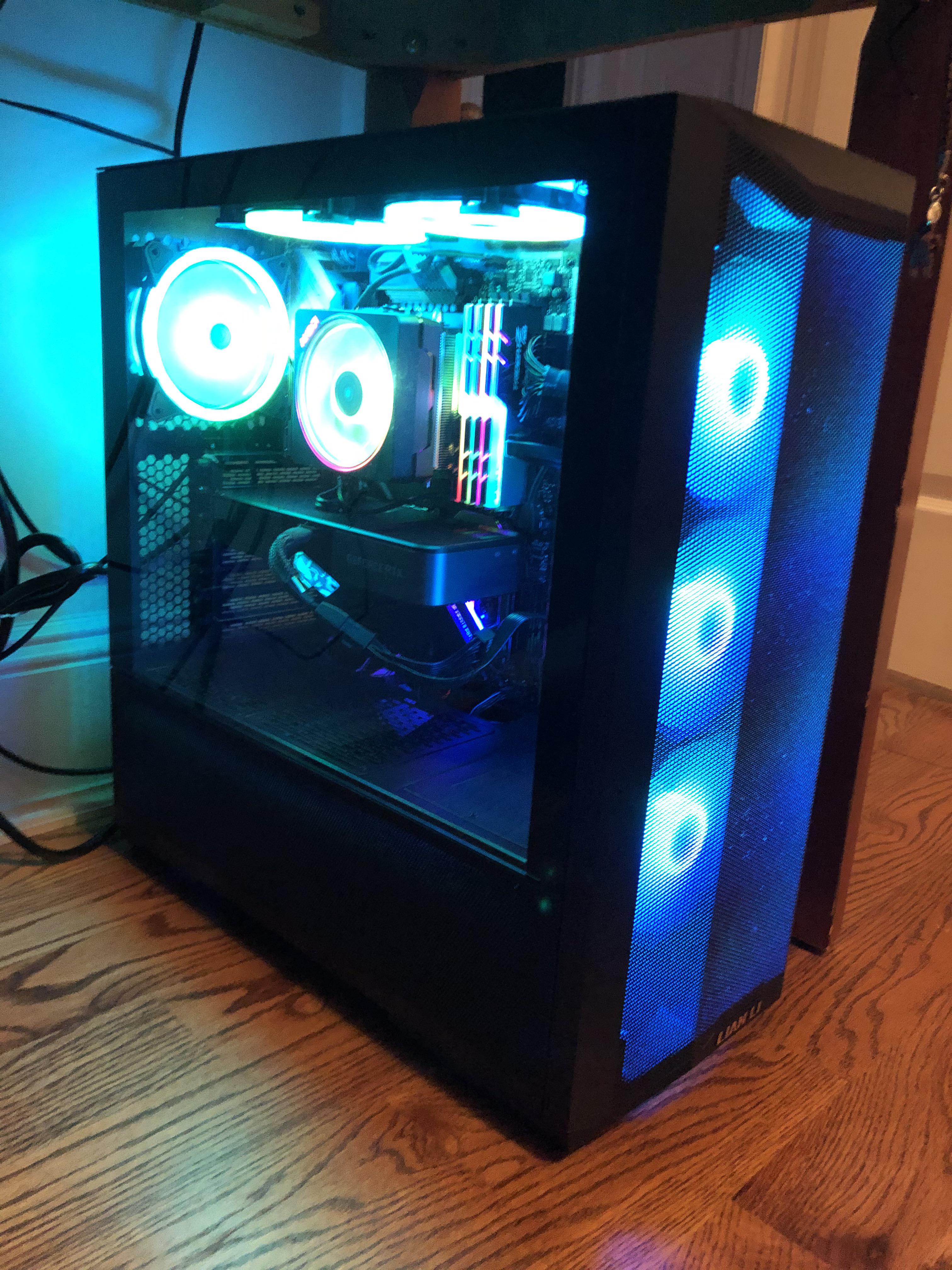First build. Lian Li 2 Mesh RGB. Ryzen 3900x. DDR4 x 4. Nvidia RTX 3070