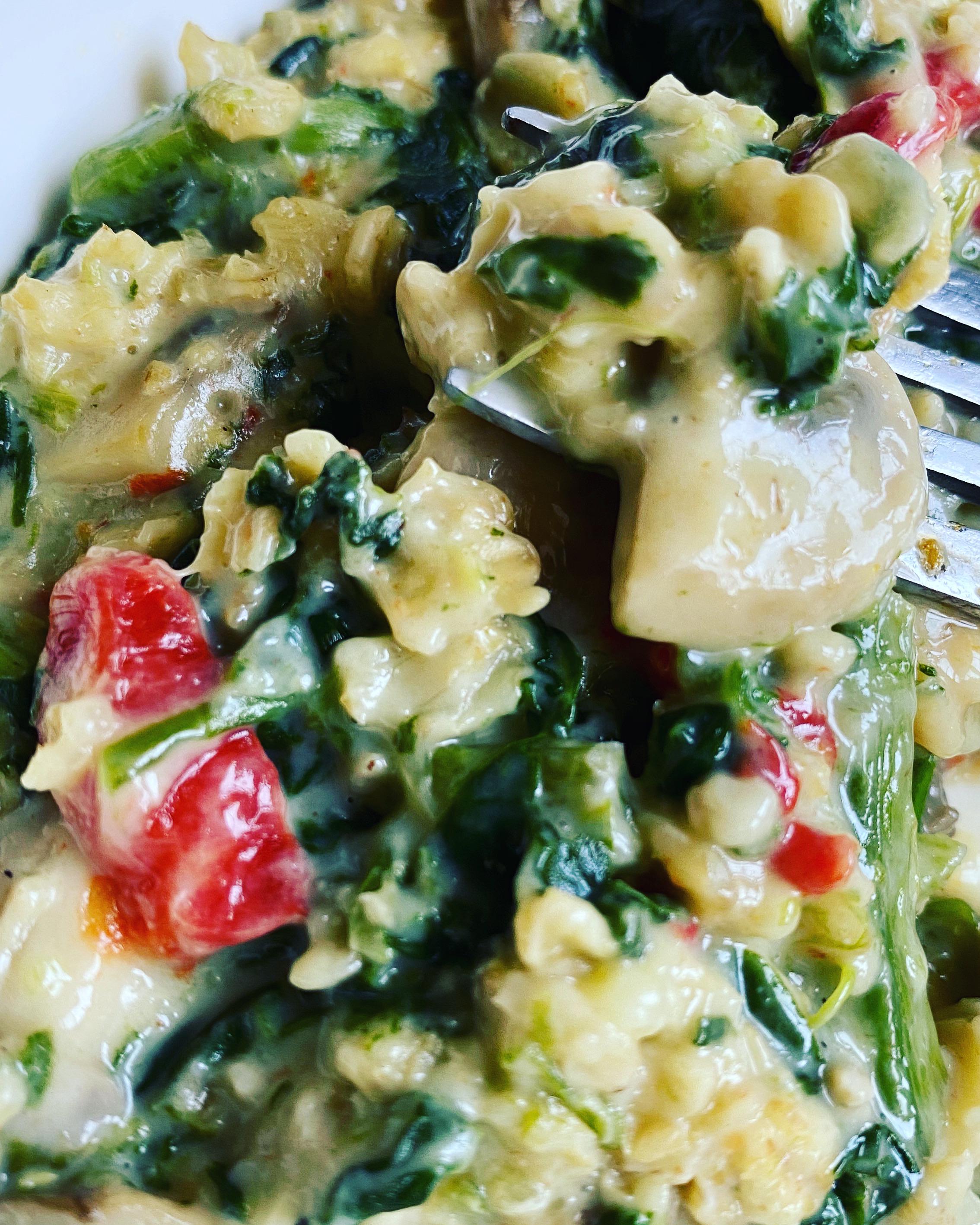 Savory oatmeal is a thing! I packed a ton of veggies into oatmeal and