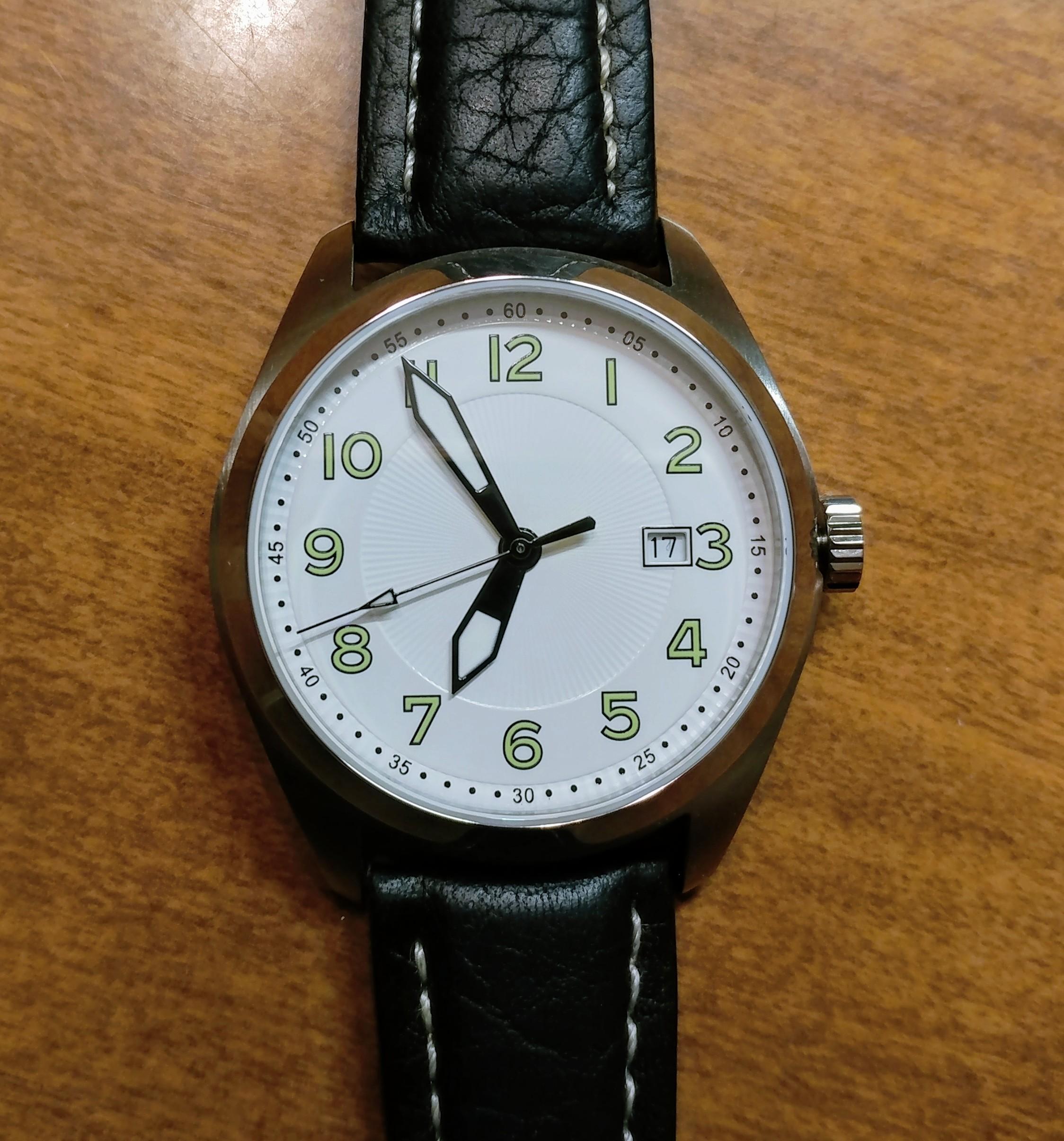 [Custom] Assembled my third watch. ETA 28242, stainless case, sapphire