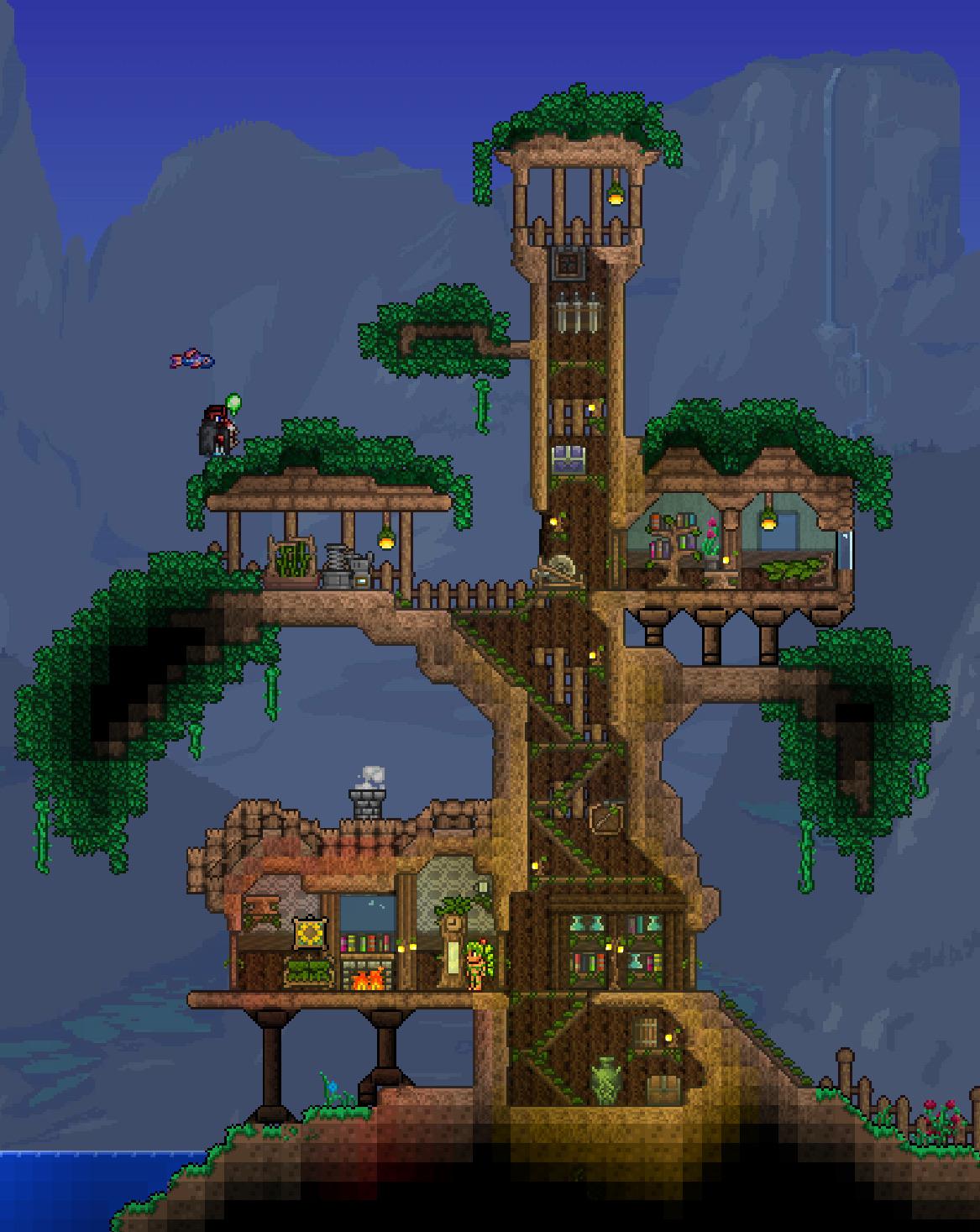 My attempt at a Living Tree build r/Terraria