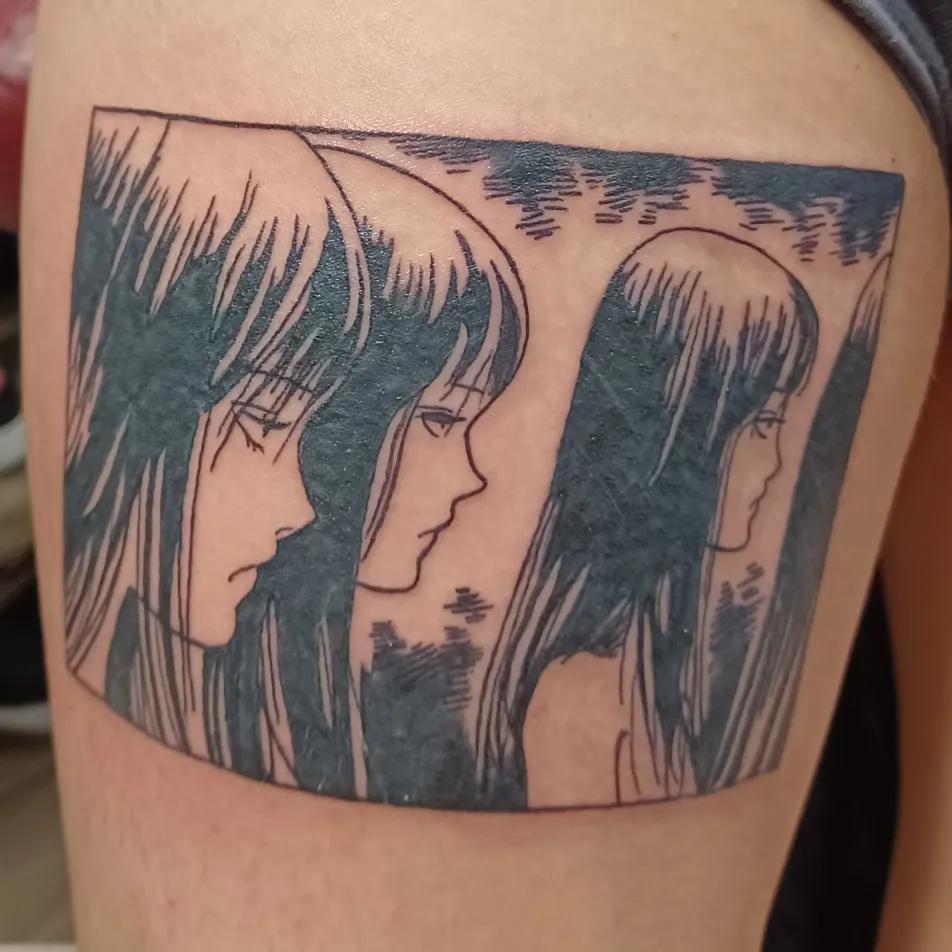 tomie clone tattoo on my thigh ) r/junjiito