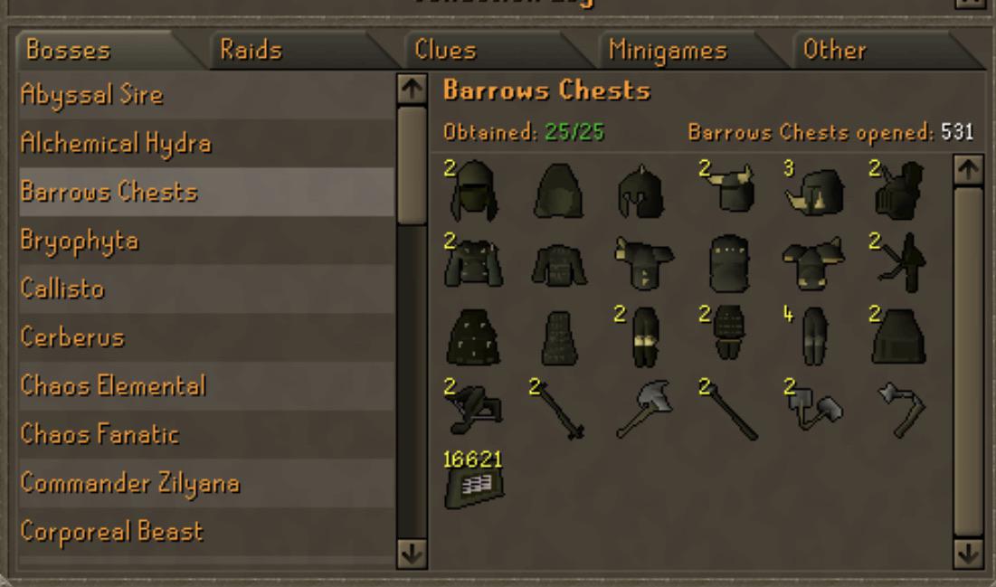 Barrows Completed 531 KC r/2007scape