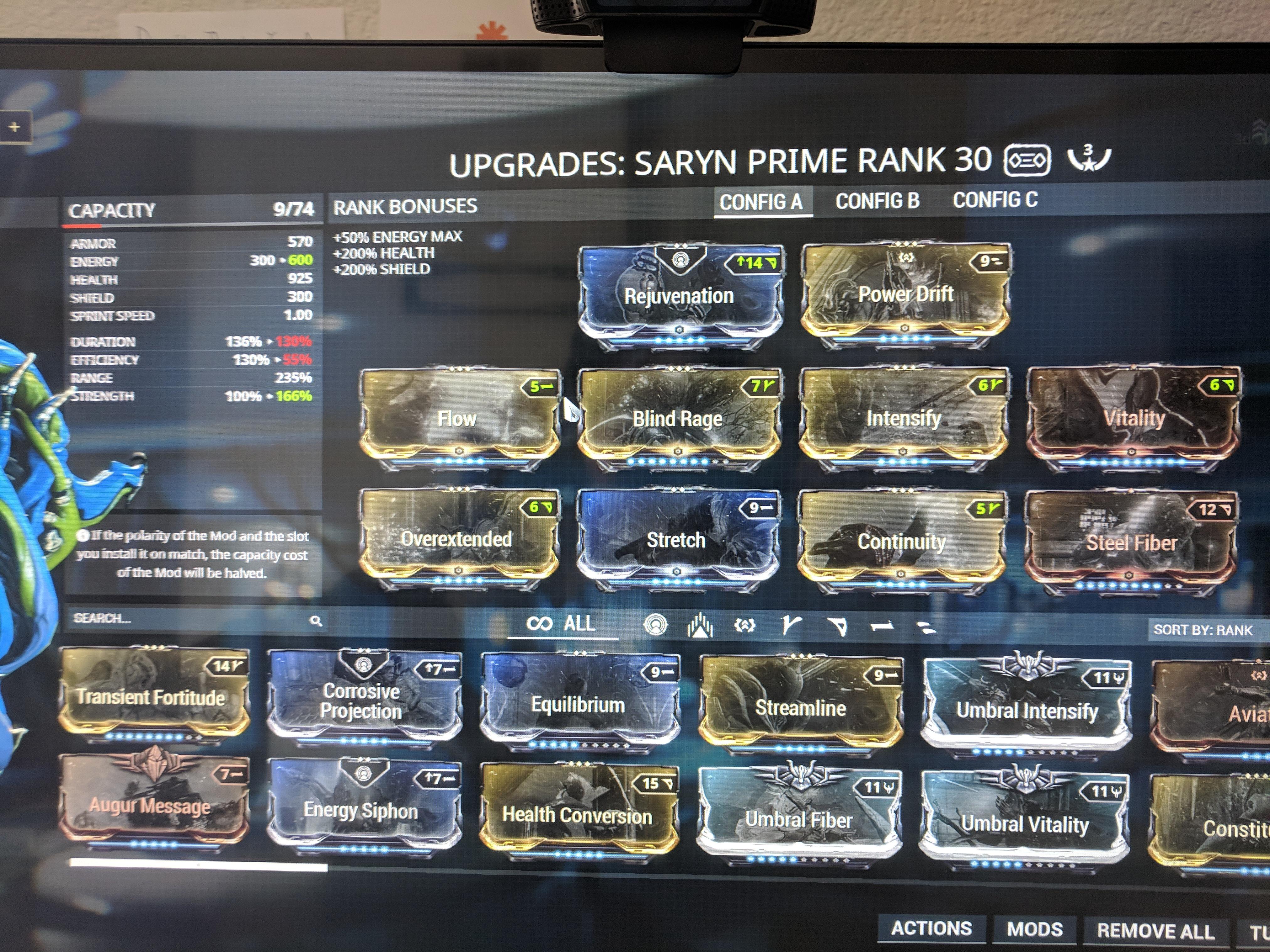 Help with sayrn prime build (other than primed mods what can I do to