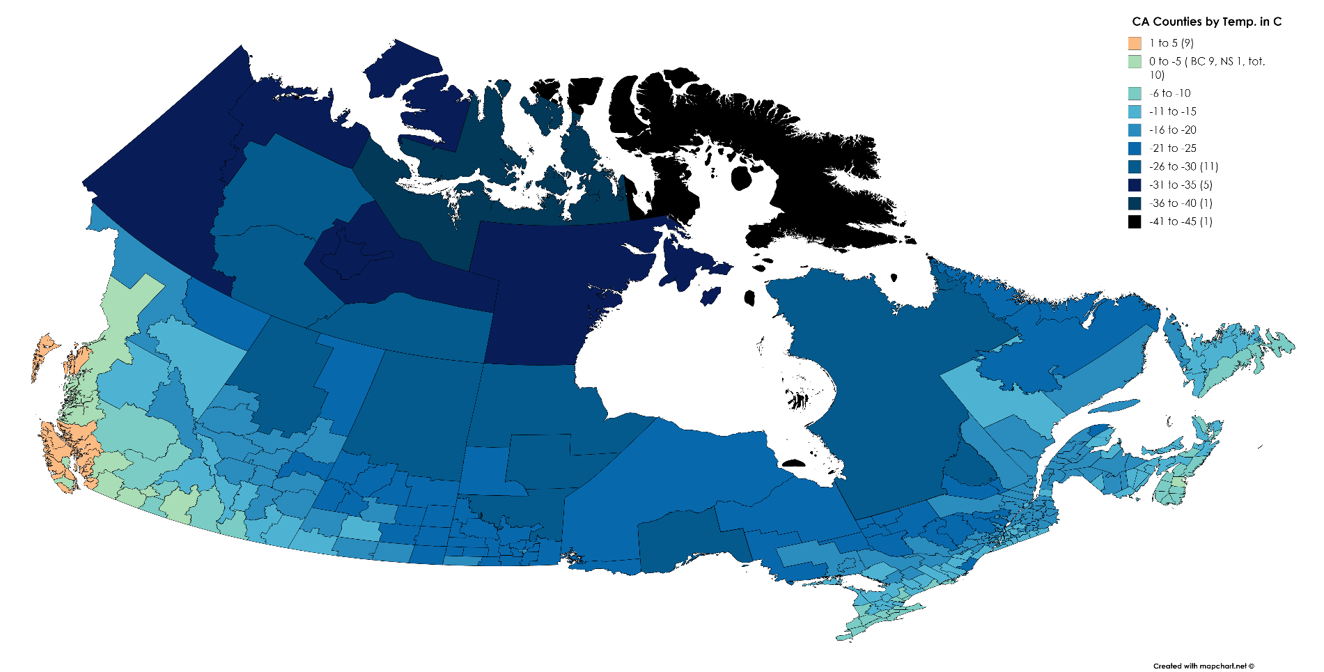 Happy Canada Day (late)! Here's a map with all canadian divisions