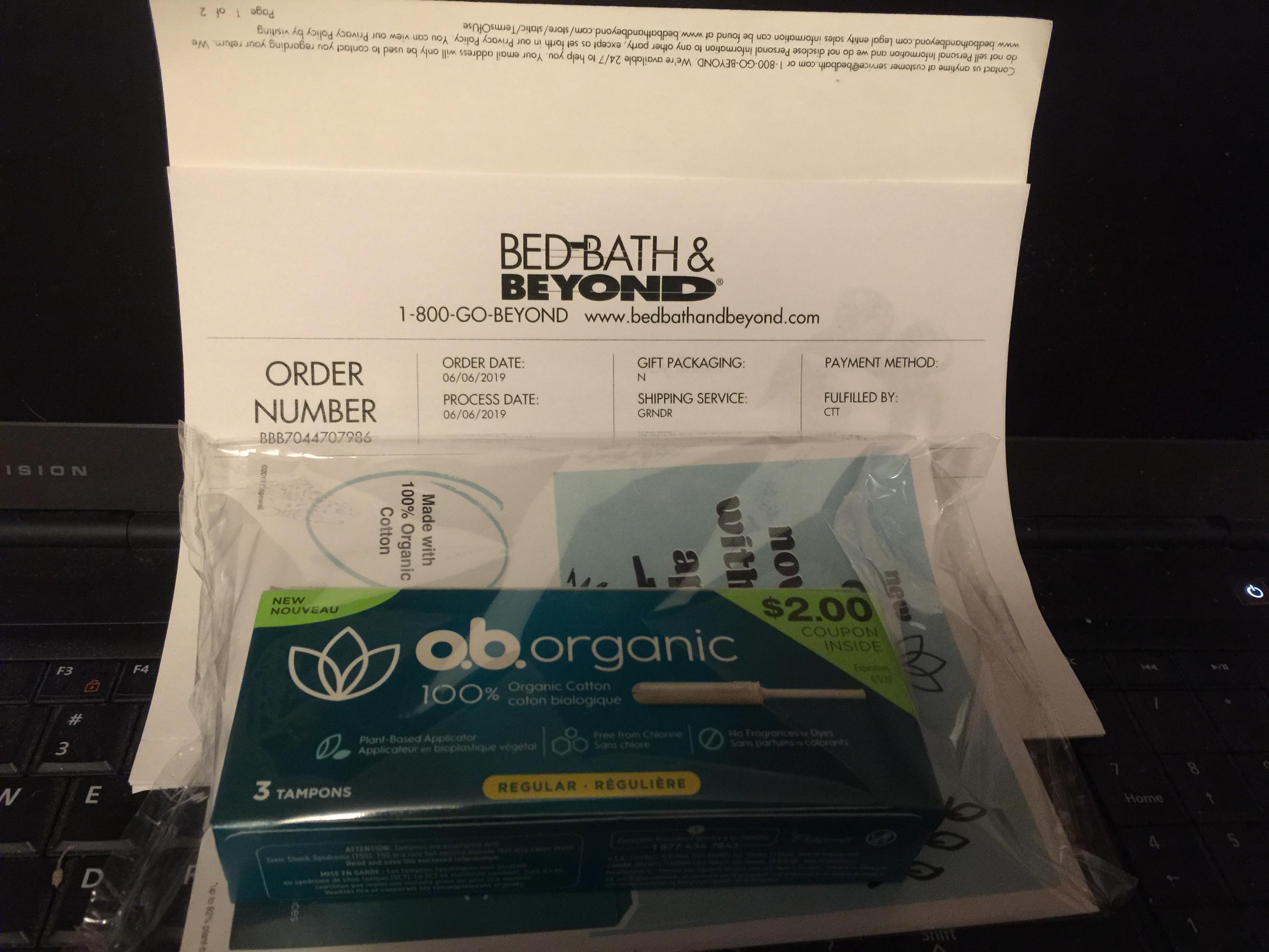 Bought a pillow from Bed, Bath and Beyond and they inexplicably