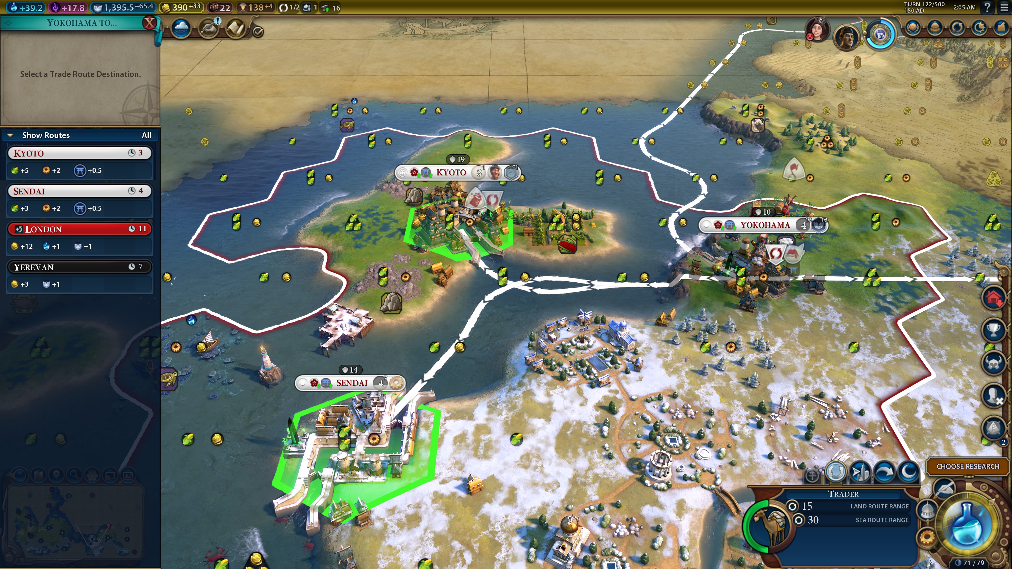 If I build Golden Gate between Kyoto and Campus, will the sea trade