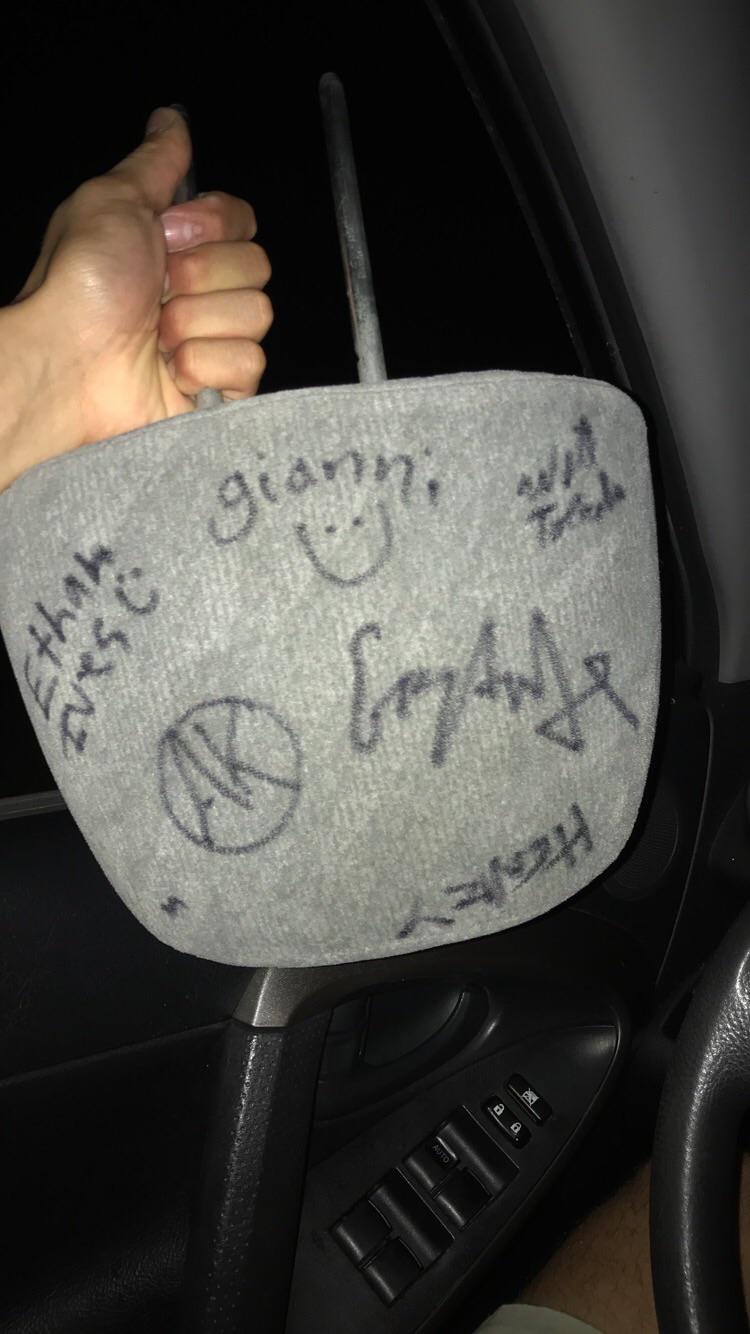 Got a car seat headrest signed by every member of the band last night