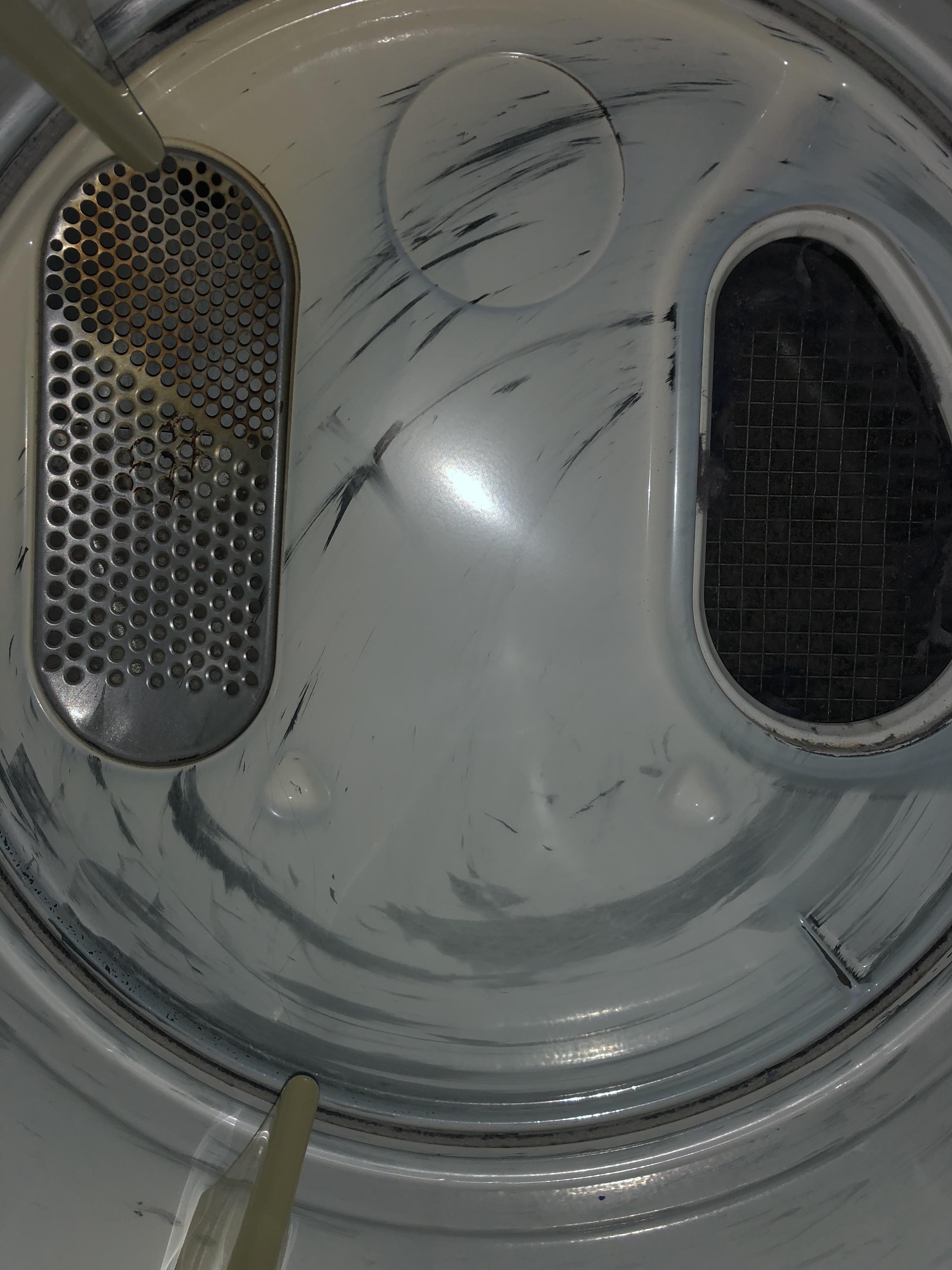 Accidentally left a pen in my pocket which broke apart in the dryer r