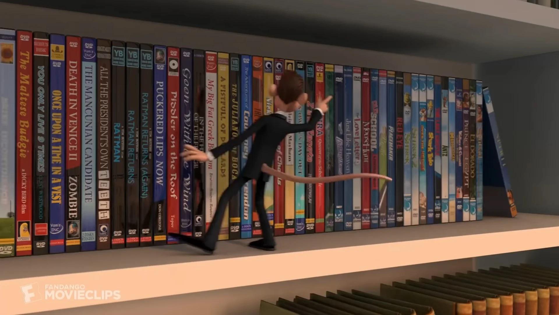 In Flushed Away, the Batman films in the DVD set read as Batman, Batman