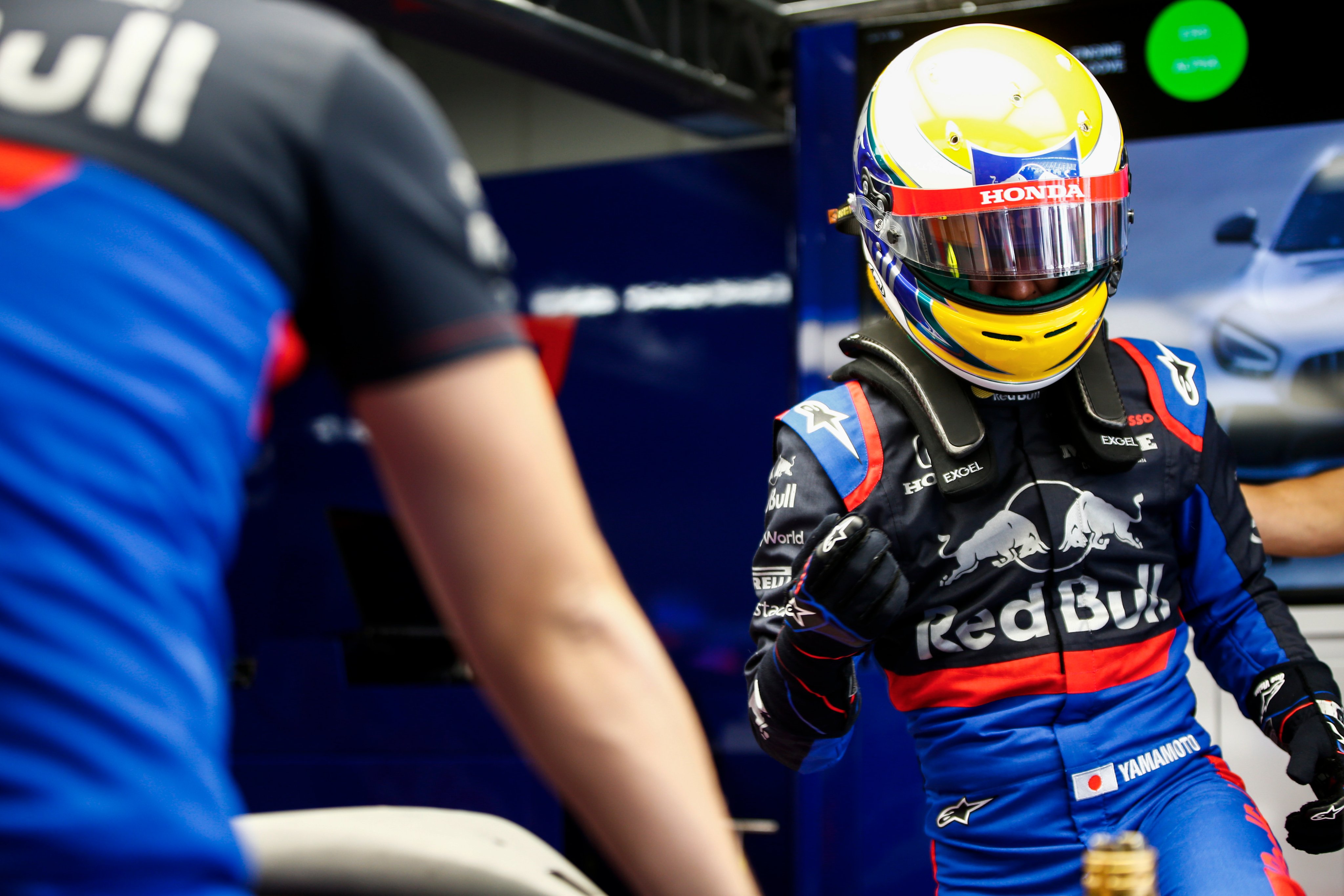 Naoki Yamamoto In His Racing Suit and Helmet Ready to Go r/formula1