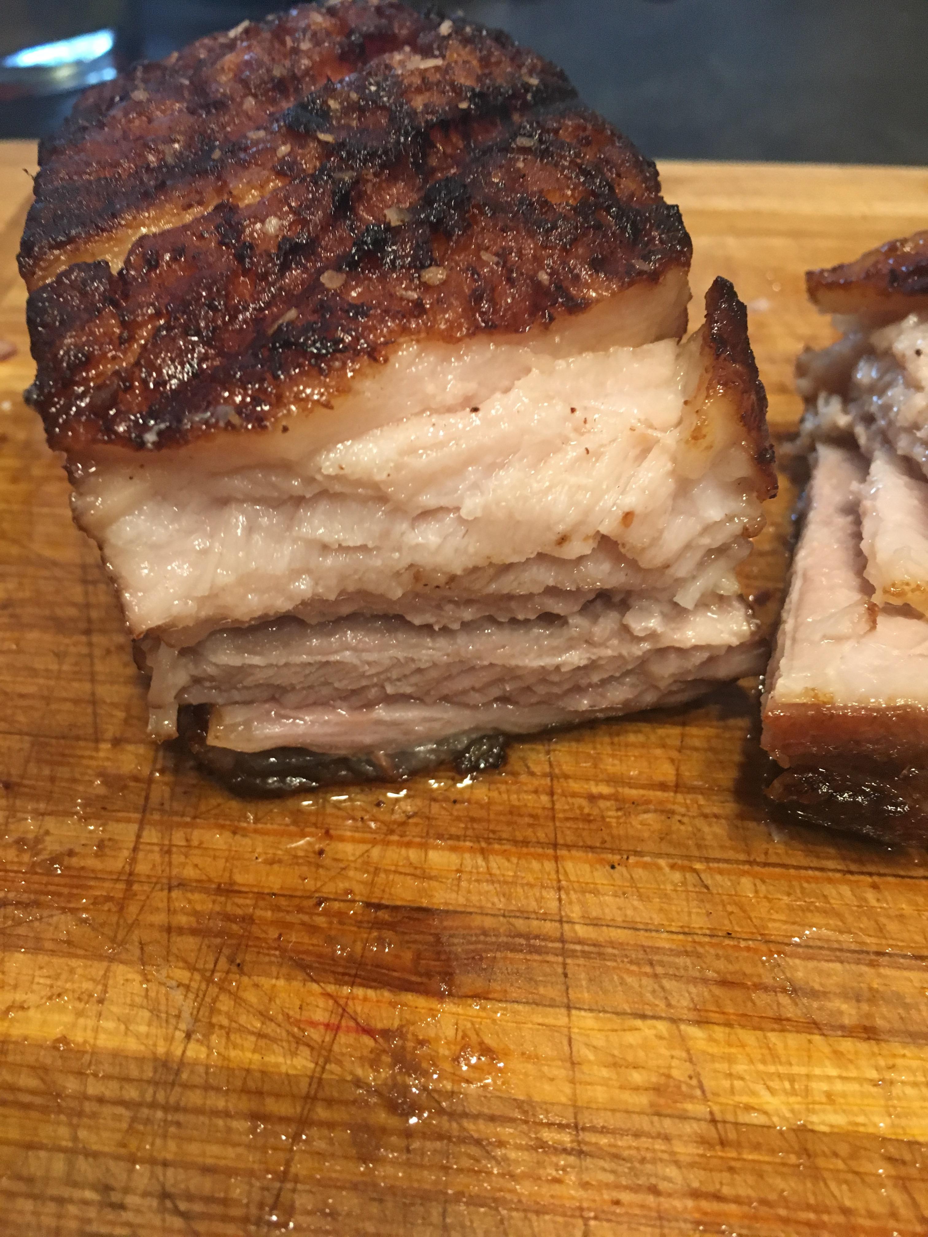 Pork belly 9hrs at 176F and finished on the grill r/sousvide
