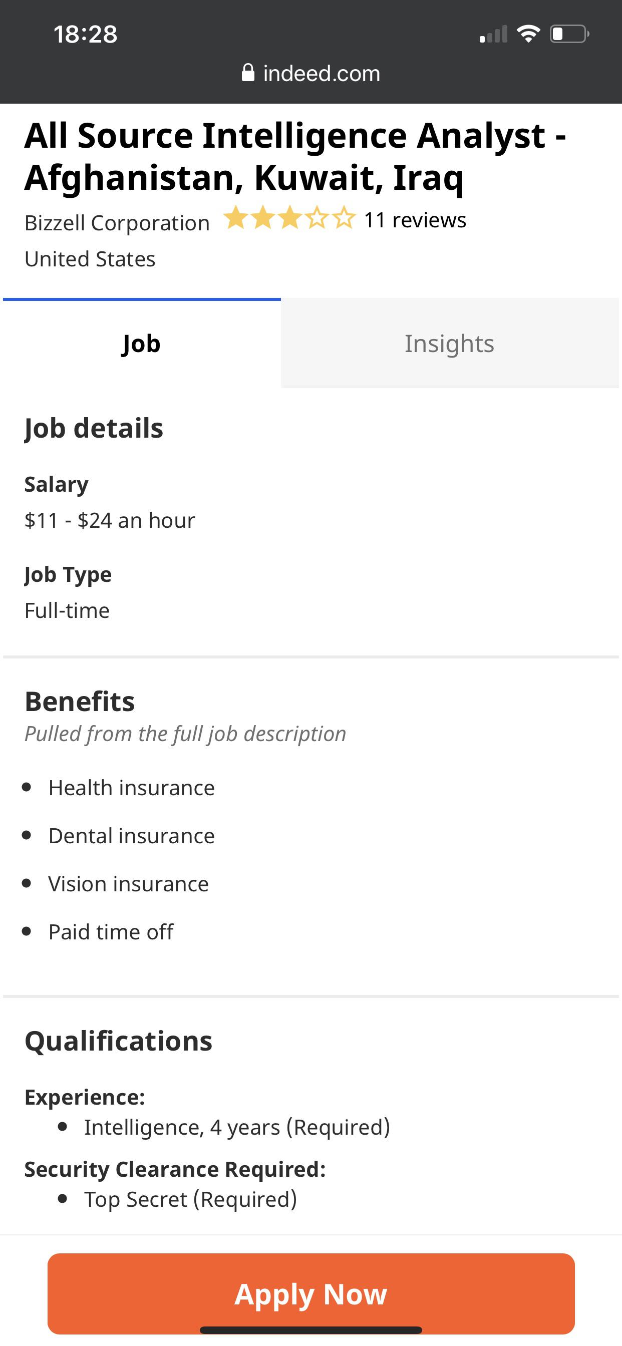 Sure lets go to Iraq, Kuwait, Afghanistan with a TopSecret clearance