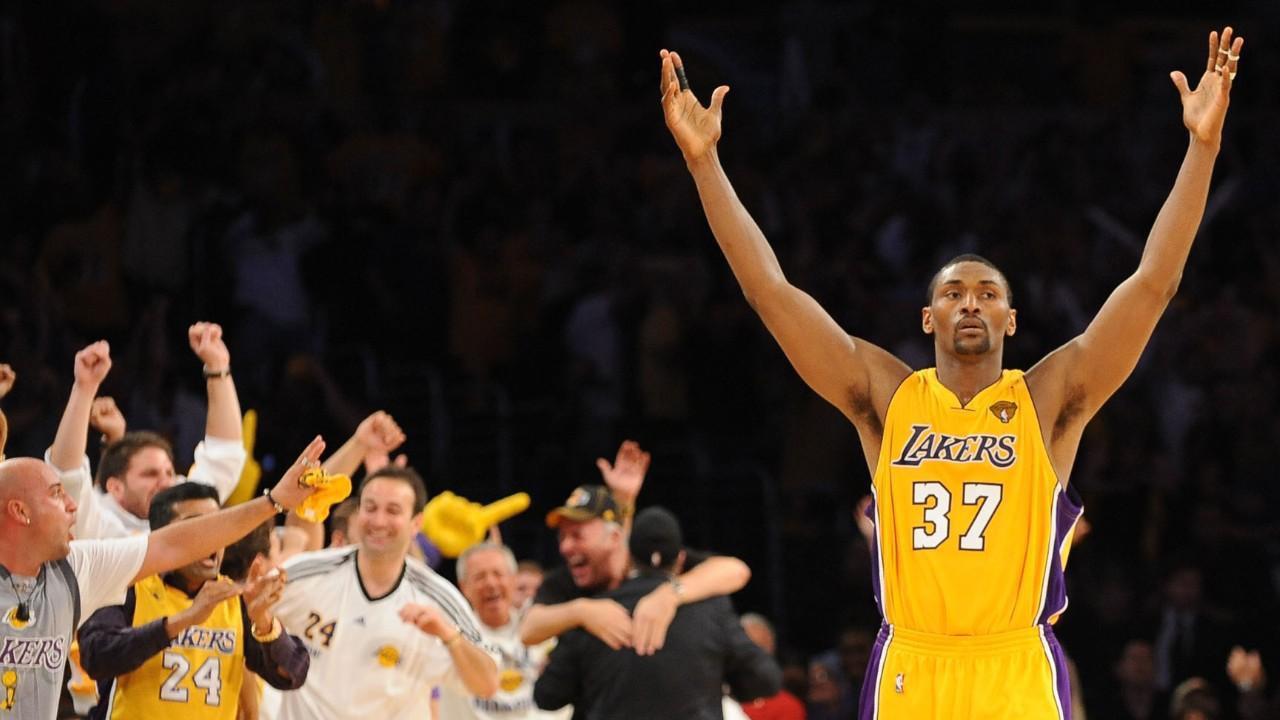 Never when Ron Artest/Metta World Peace scored 20 points in game