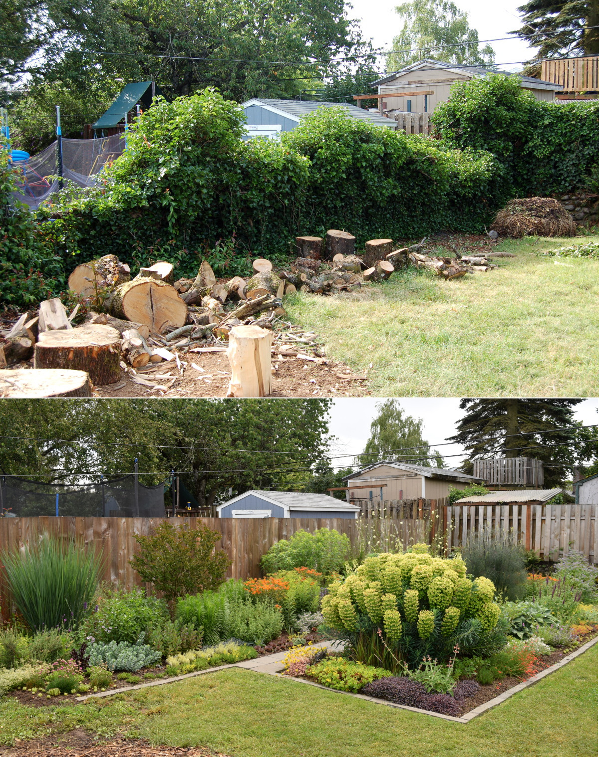 My garden before and after, 2 years apart r/gardening