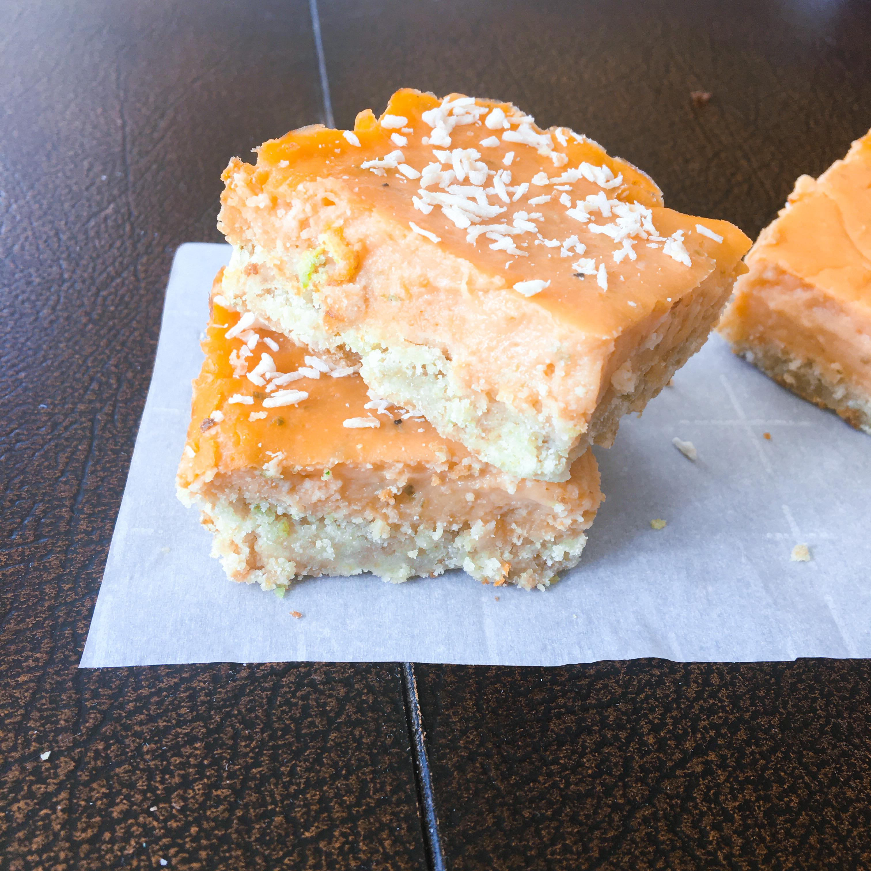 Papaya Lime Bars 115cals for a delicious summery and fruity dessert
