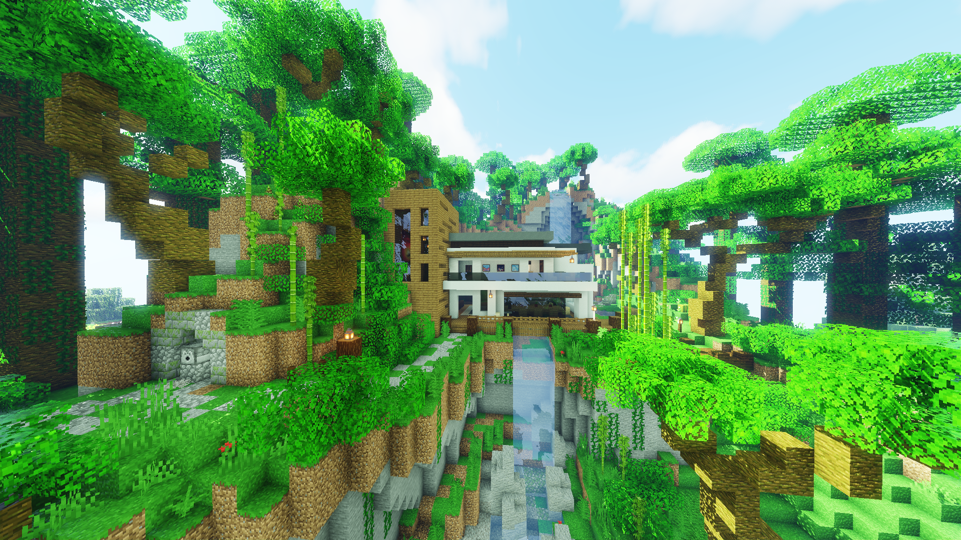 A modern jungle house i made a few weeks ago r/Minecraft