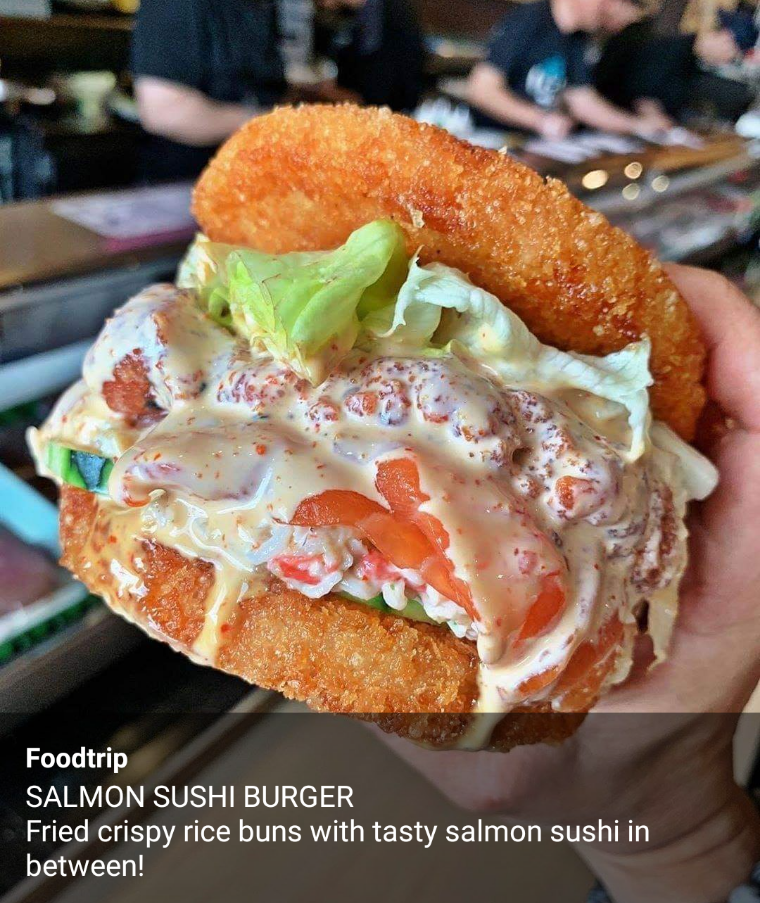 Salmon Sushi Burger r/SushiAbomination