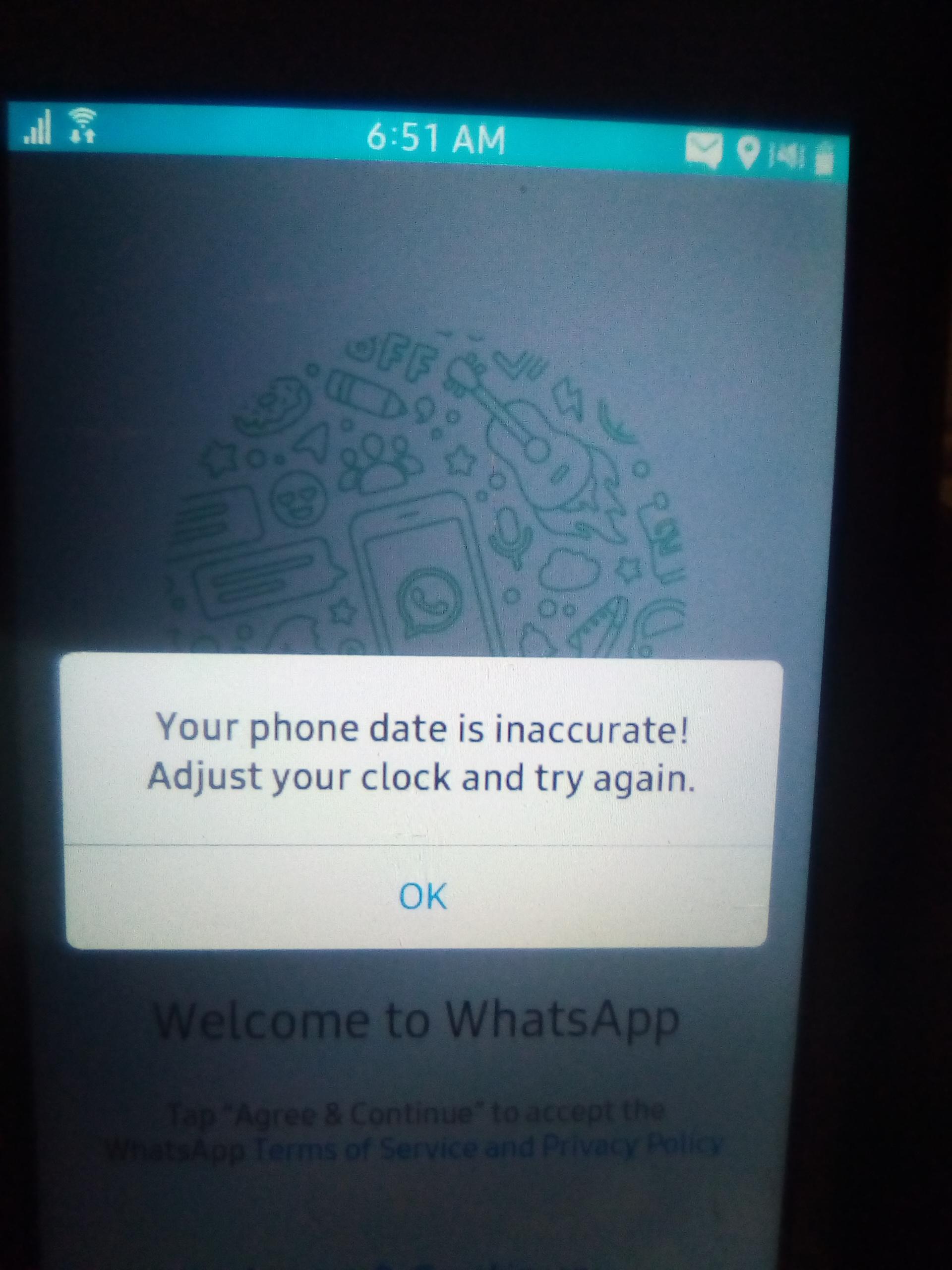 We've successfully installed WhatsApp on Samsung Z2, but when I try to