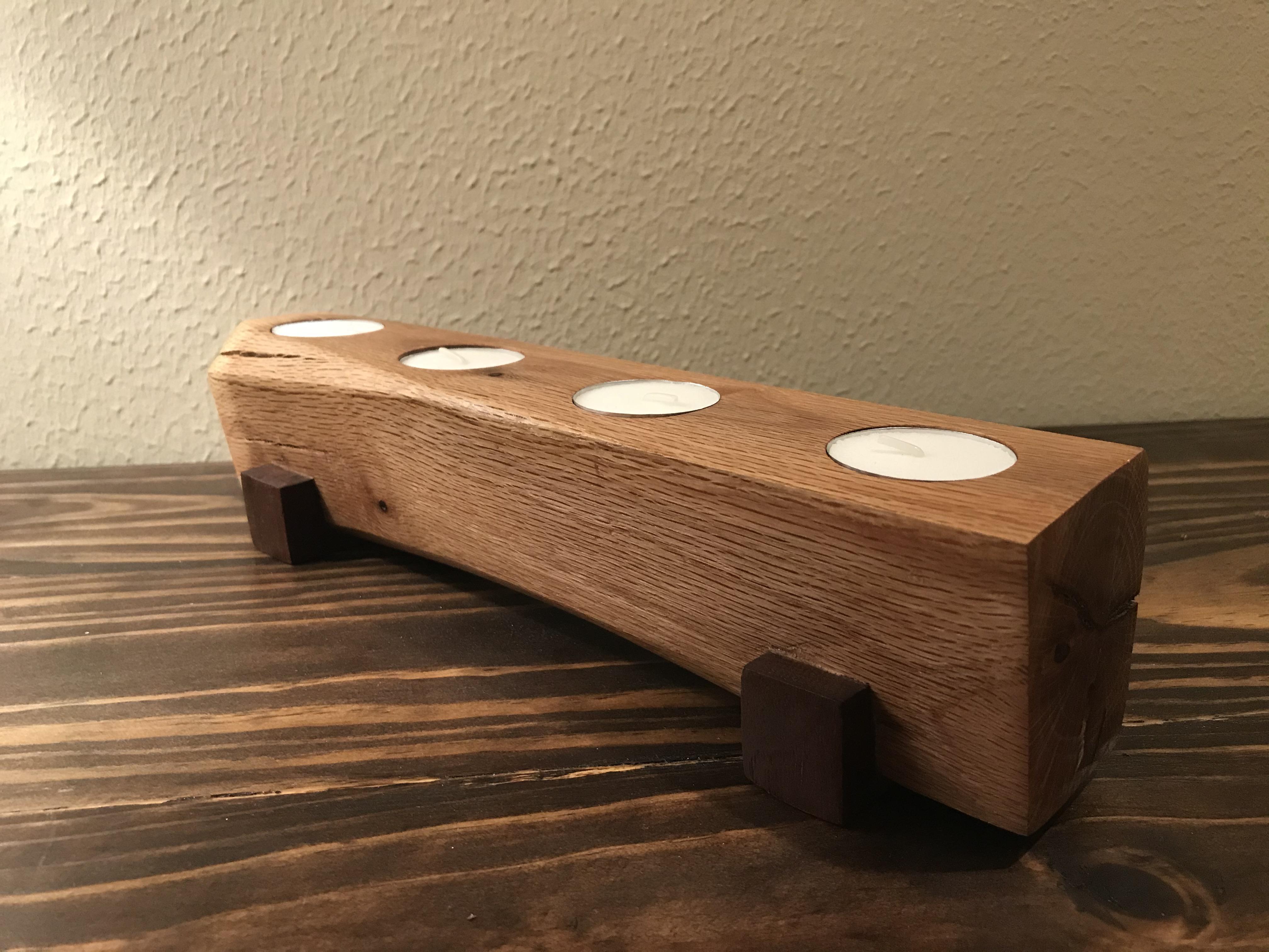Oak and Black Walnut Tea Light Candle Holder r/woodworking