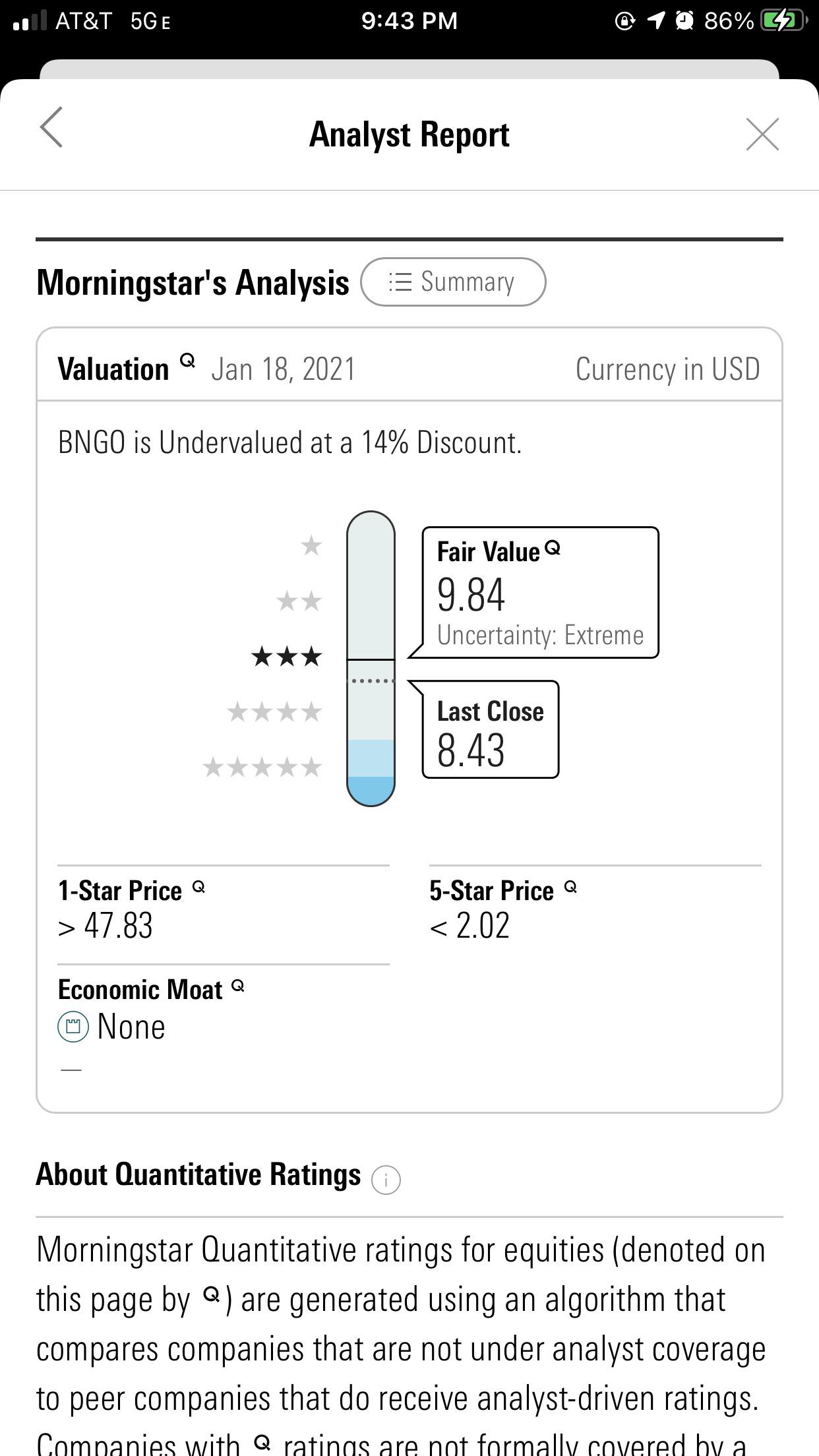 Valuation RAISED!!! Morningstar now says fair value of 9.84 (up from