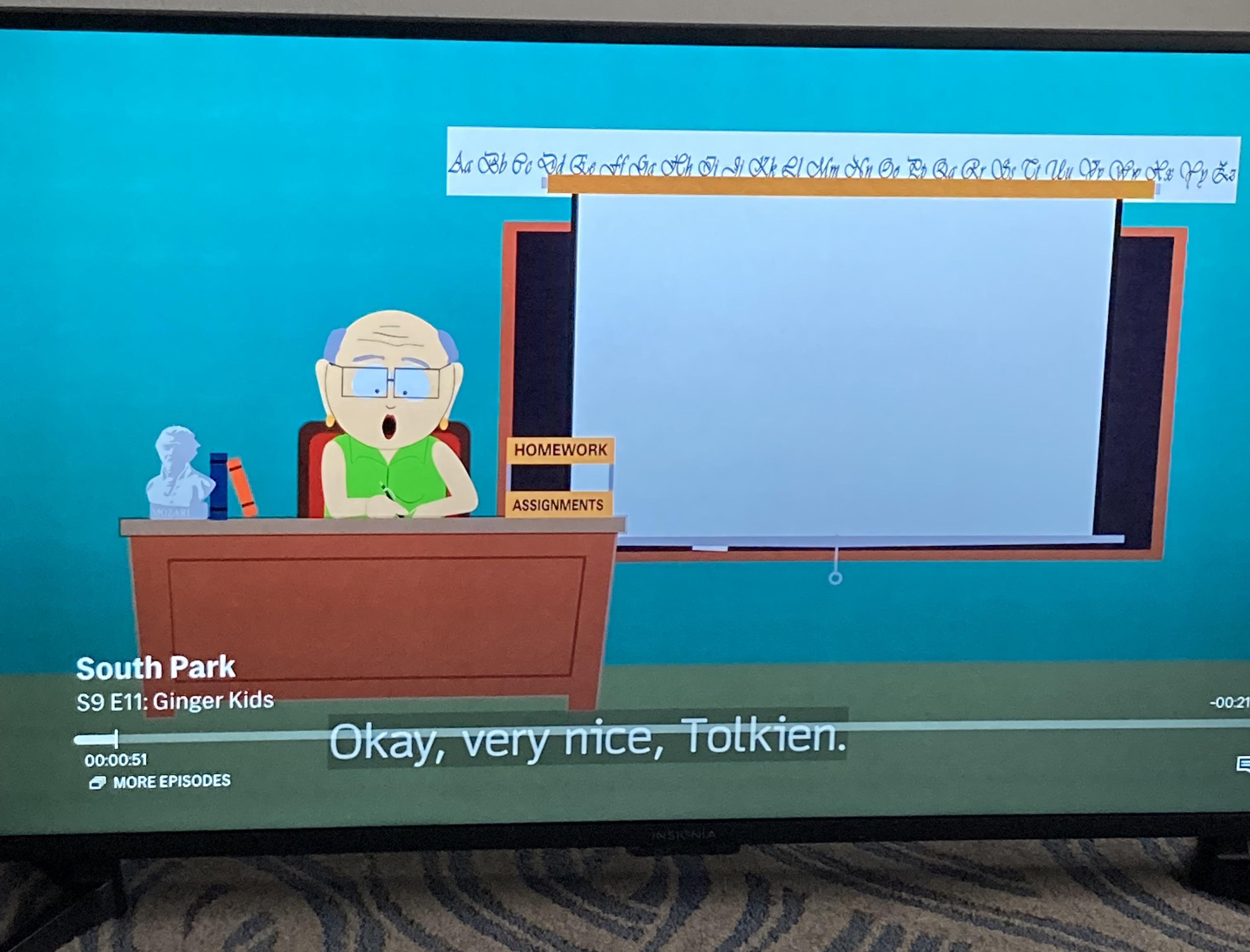 In the ginger kids episode. They went back and changed the subtitles