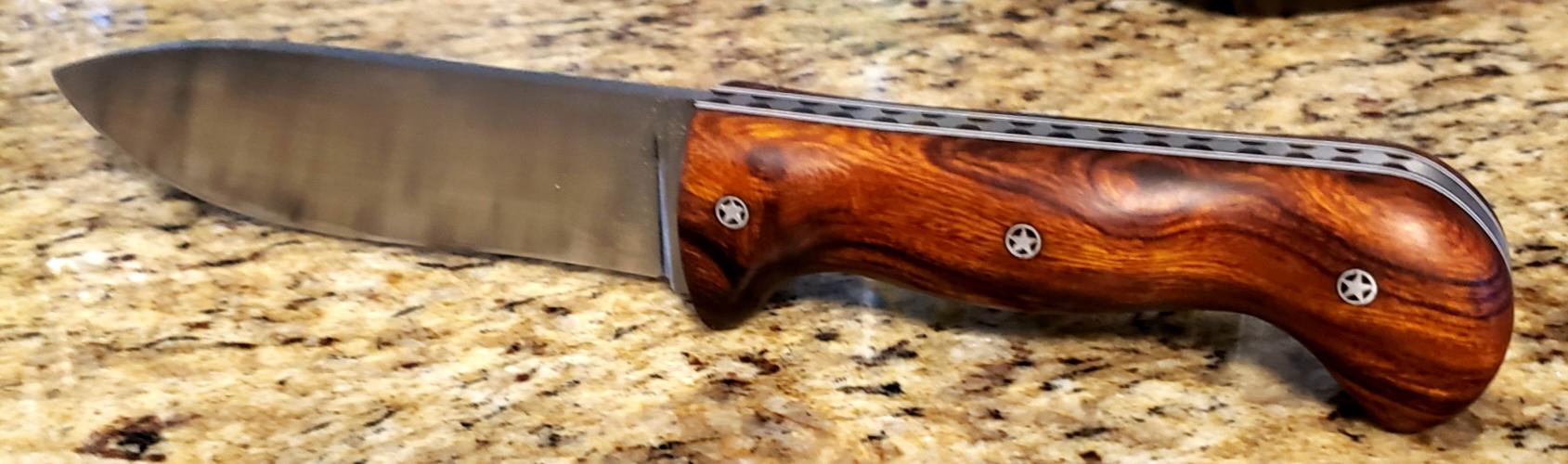 My first knife 1080 steel desert ironwood scales r/Bladesmith