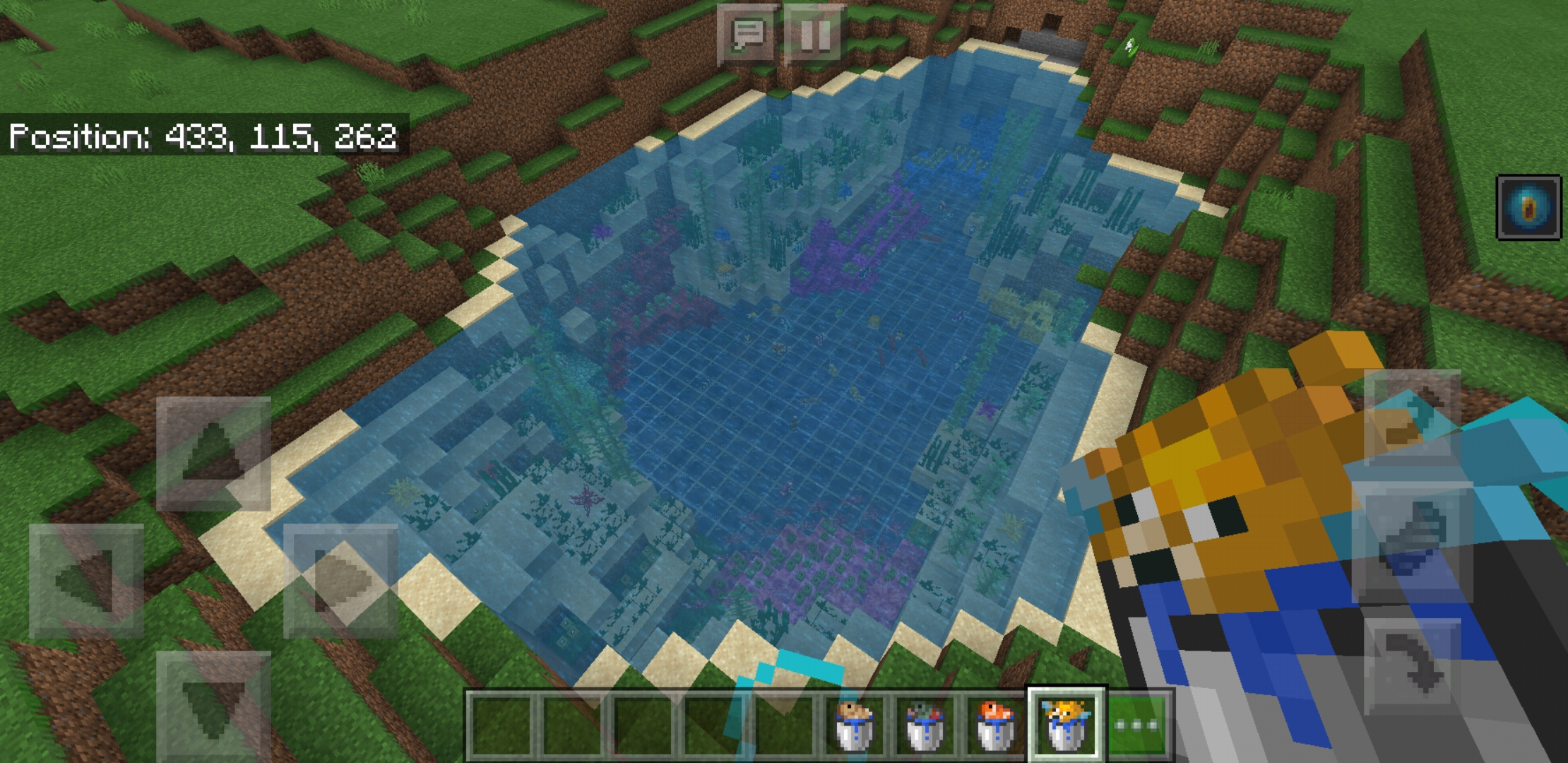 Manmade lake for creative world r/Minecraft