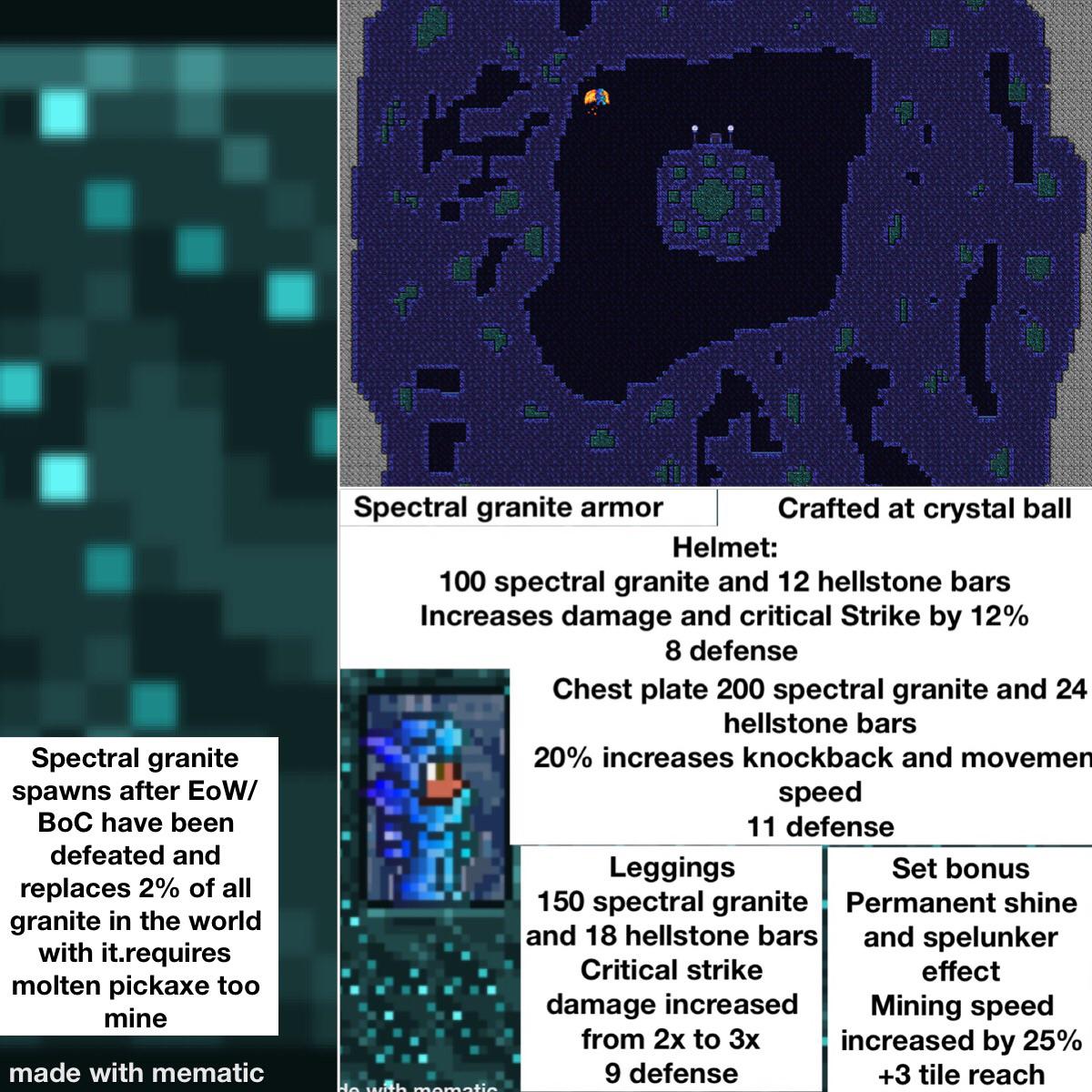 My granite biome rework and with a new ore spectral granite r/Terraria