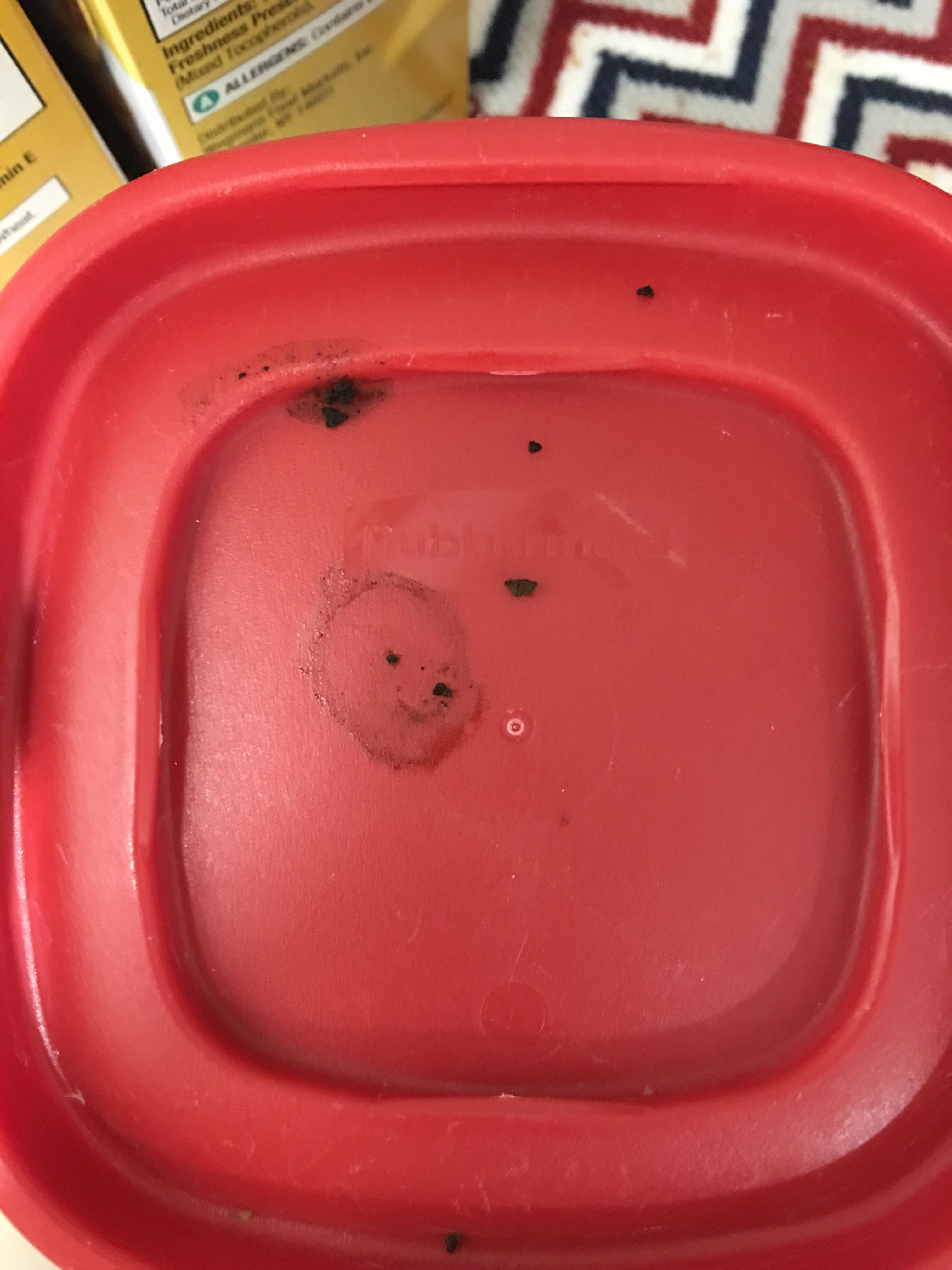 Stirred some coffee and the stain looks like Winnie the Pooh. Not as