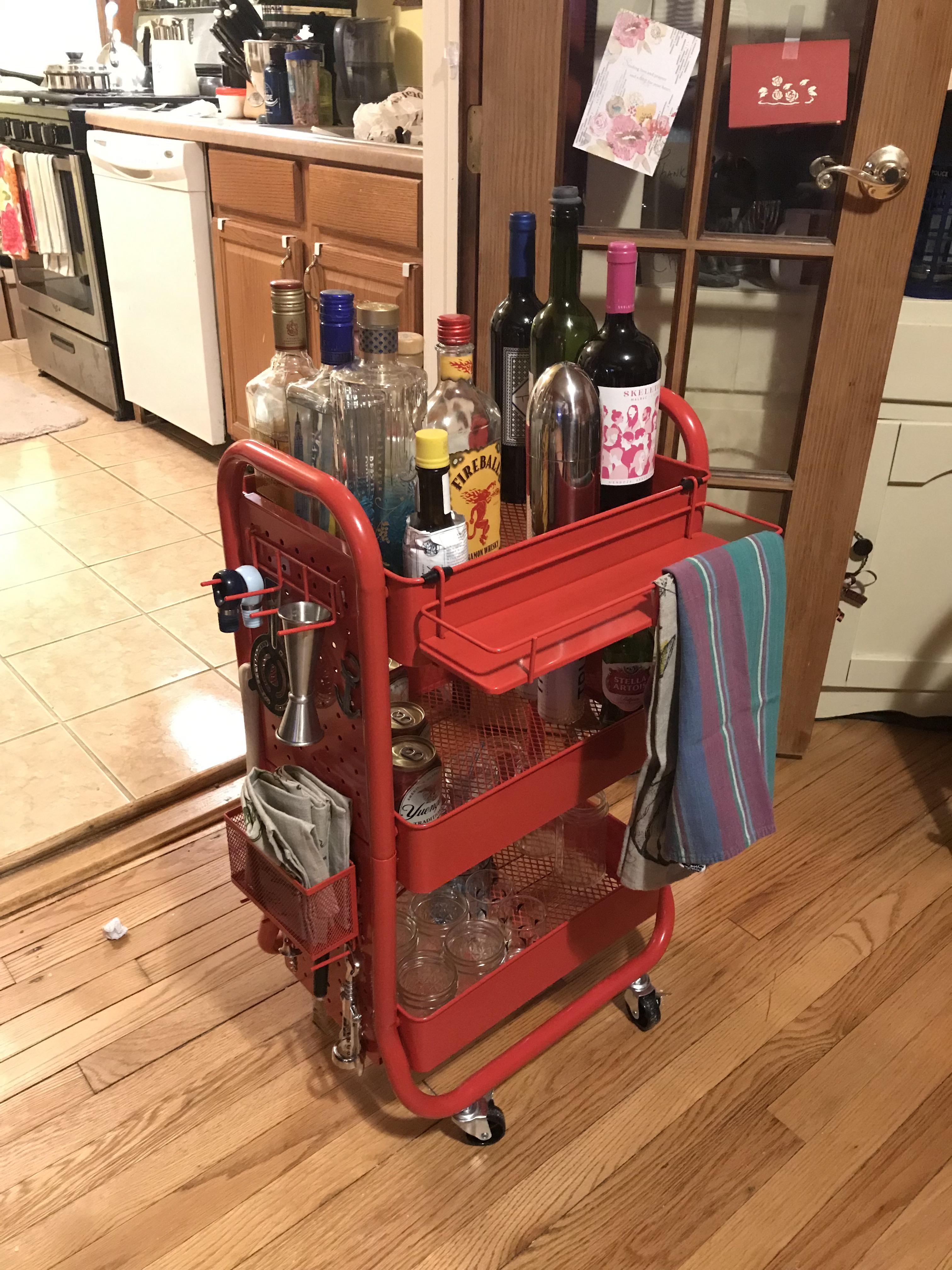 50 Gramercy Cart at Michaels makes the perfect bar cart with plenty of