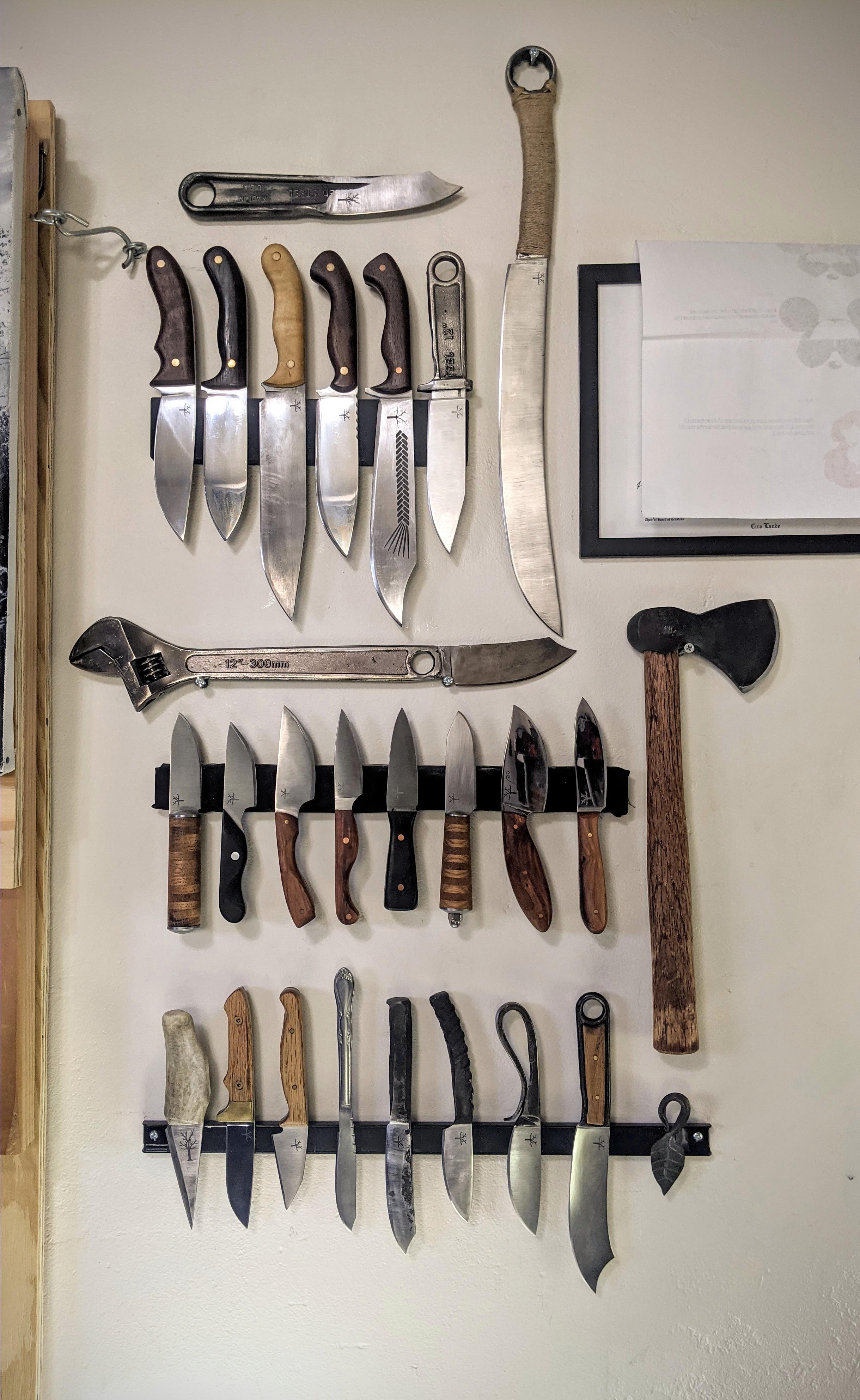 Had to add another strip to my wall of knives I've made for