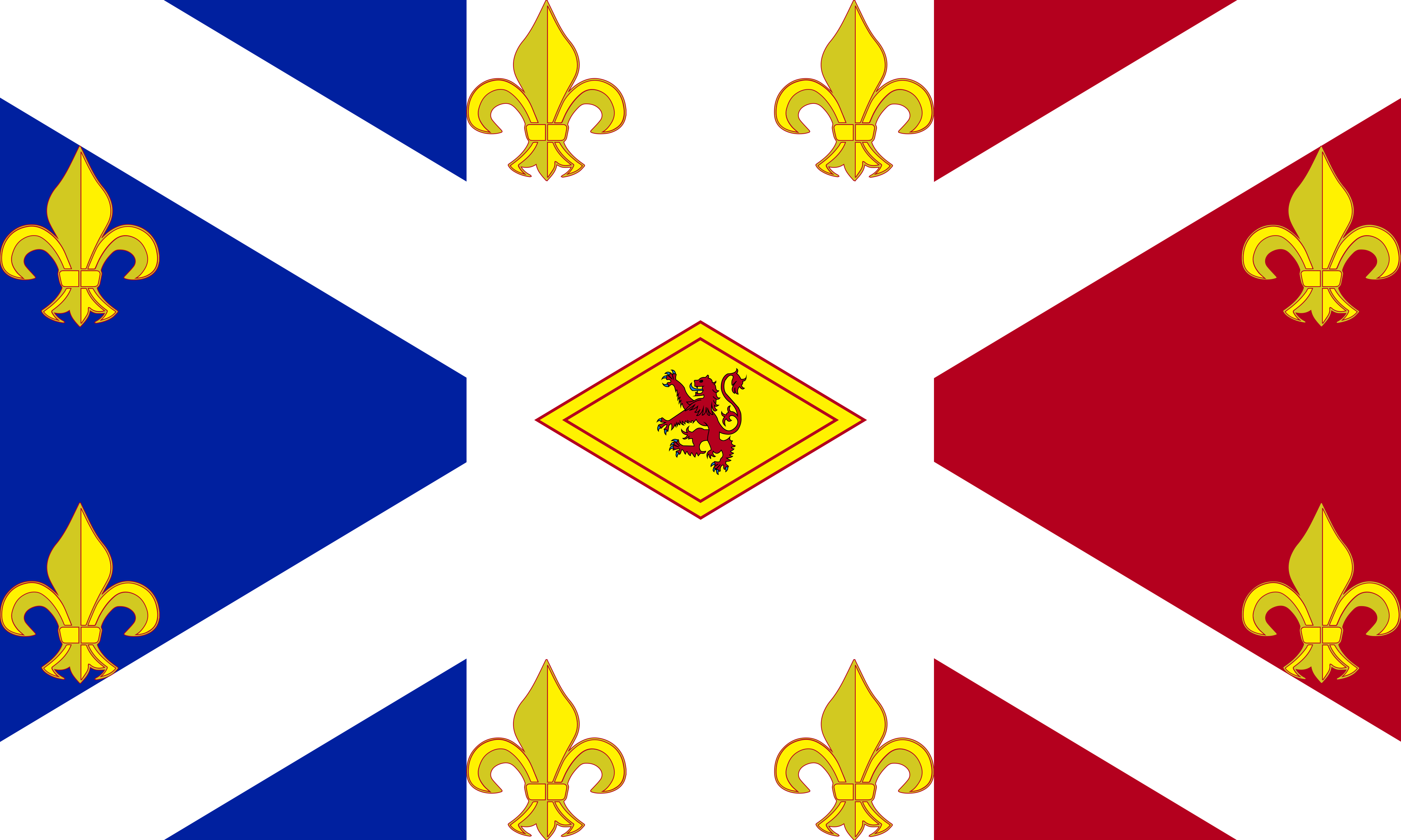 a flag i made for the "auld alliance", the medieval pact between