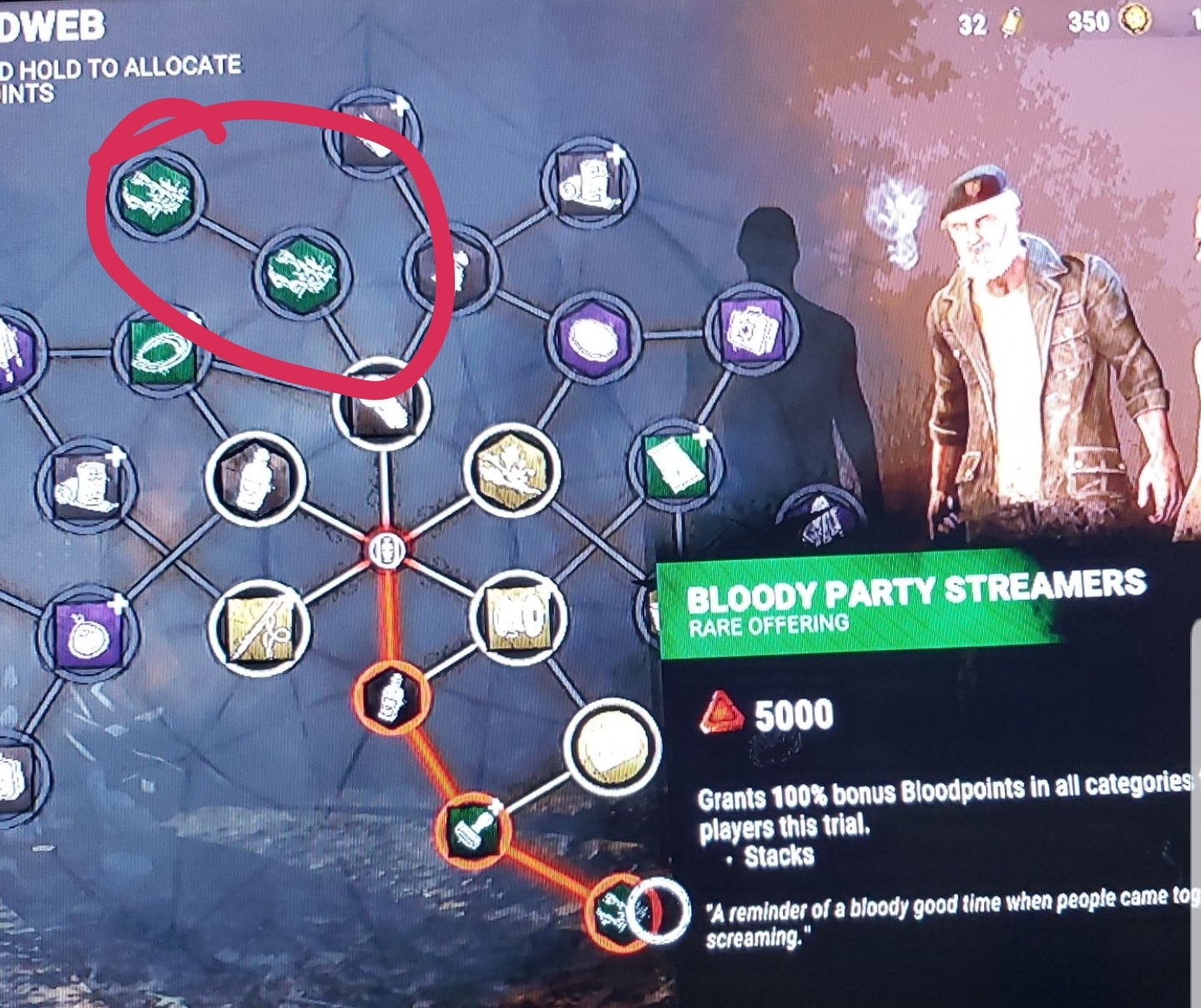 3 Bloody Party Streamers for double blood points. r/deadbydaylight