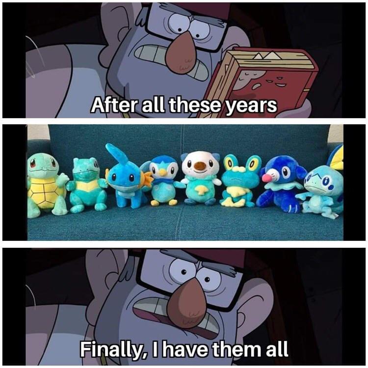 I finally caught (with my wallet) every watertype starter to date