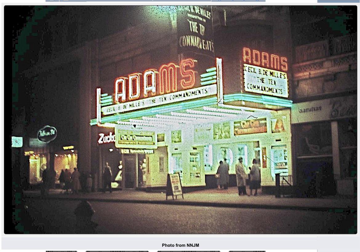 Adams theatre 1950s Newark nj r/Newark