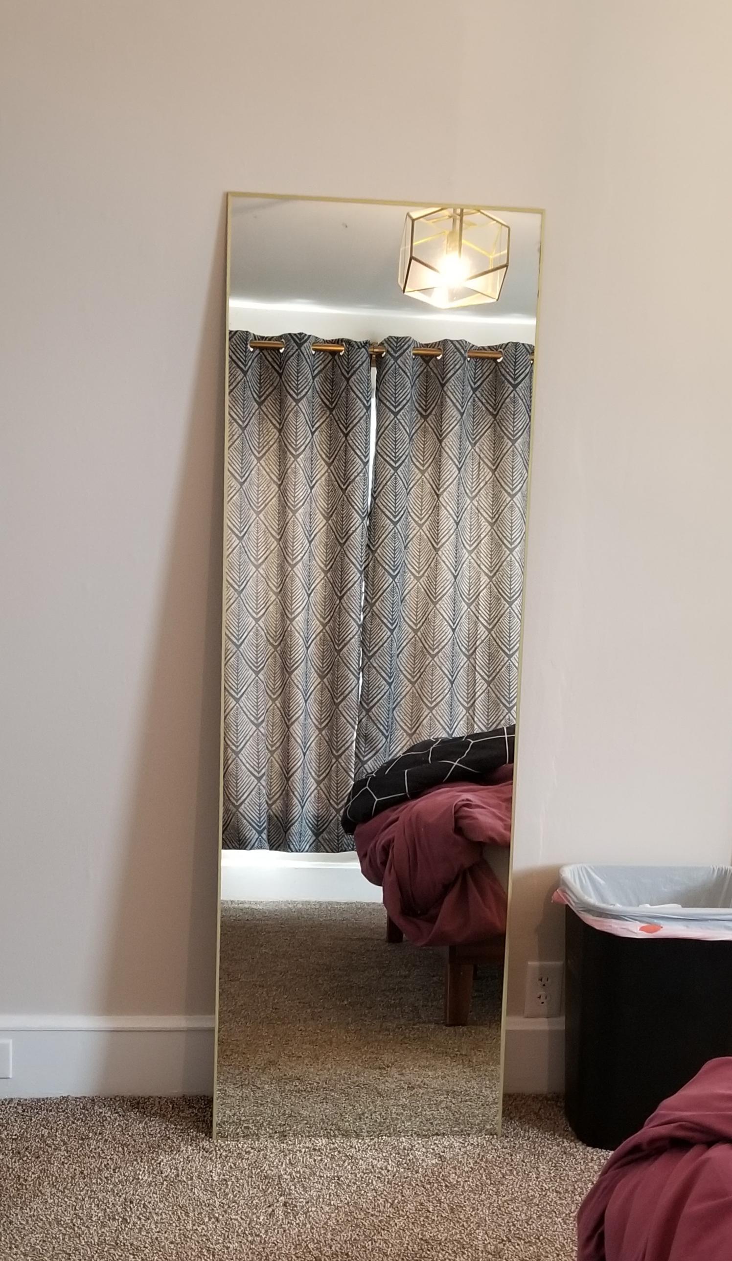 Fancy mirror dupe 20 thrifted frameless mirror and 4 gold washi tape