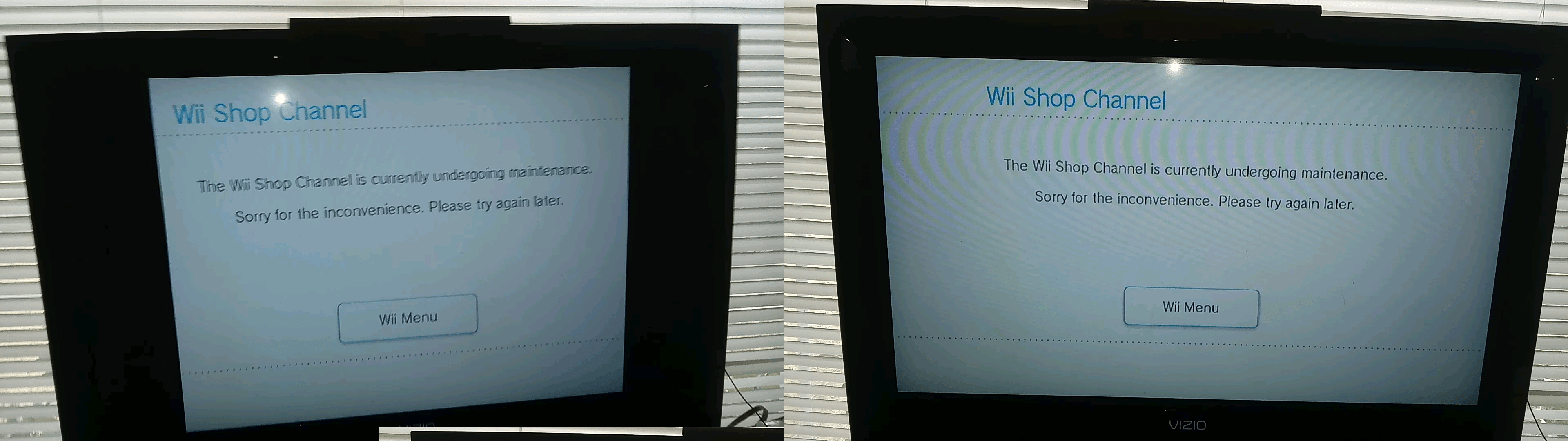 Wii Shop Channel is under maintenance. Both Wii and Wii U can't access