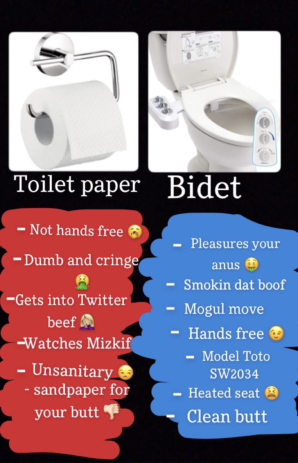 Bidet vs toilet paper r/LudwigAhgren