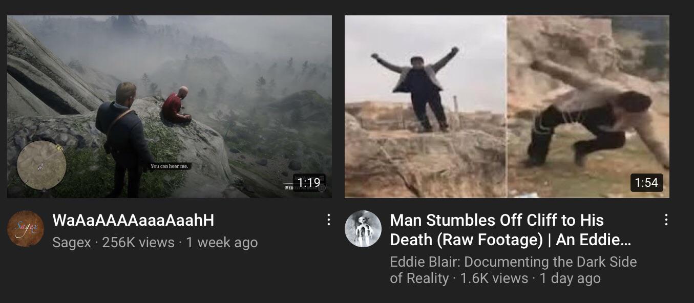 Perfect placement from the YouTube algorithm... r/RDR2