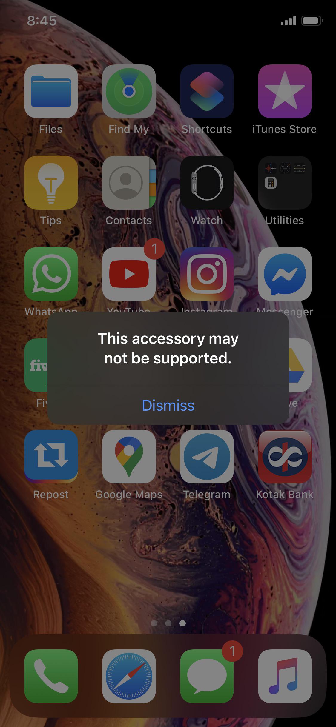 Sometimes. When I am charging my iPhone XS. I get this error and my