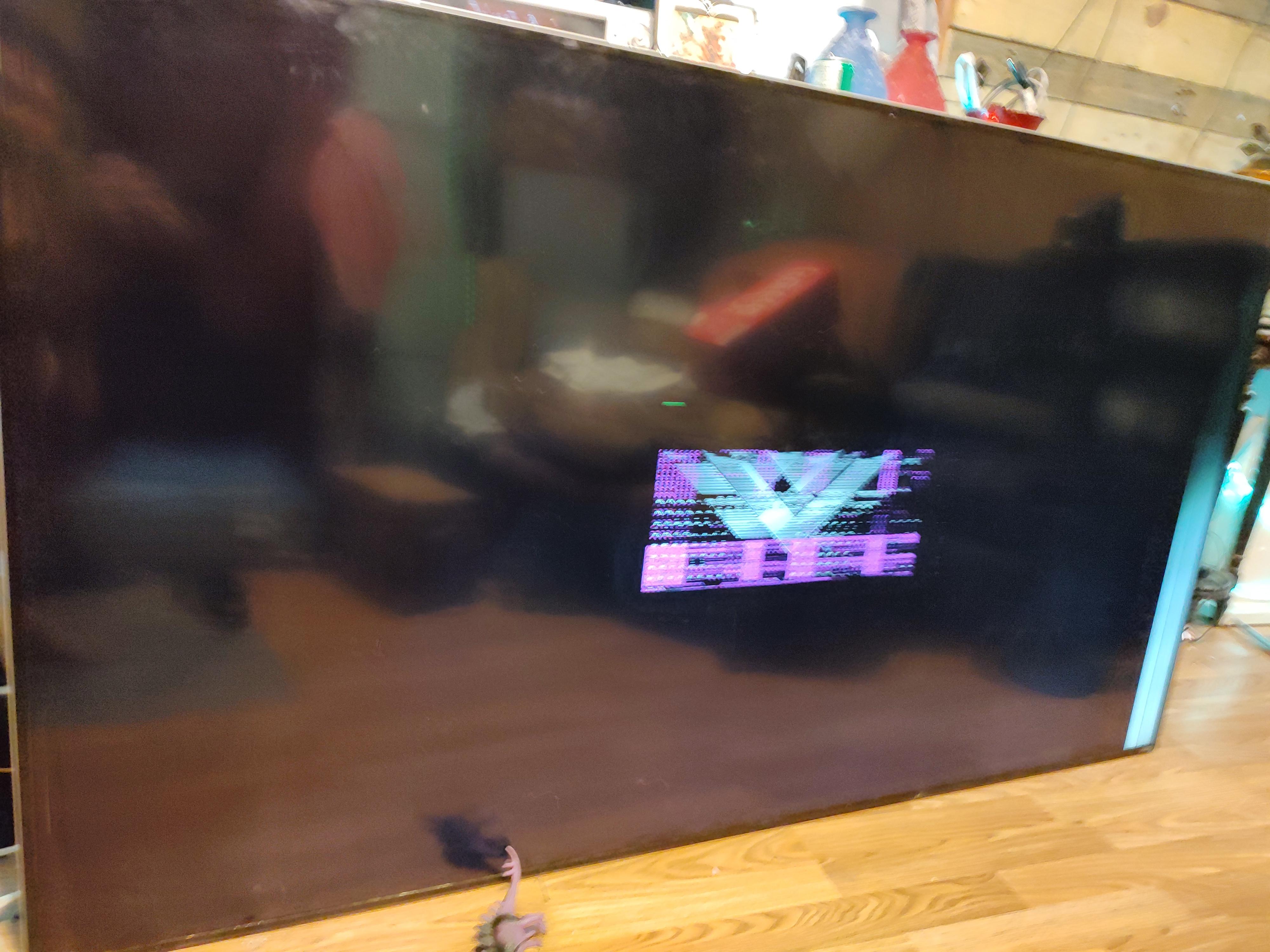 Tv came on and did this, but now when I turn it on the screen stays