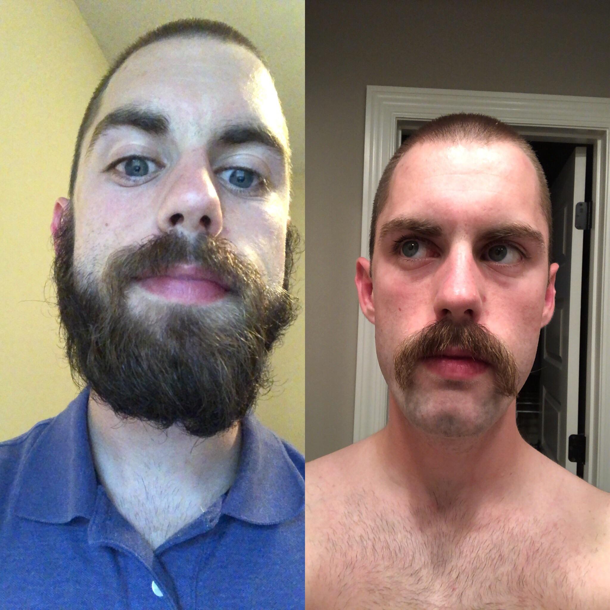 Before and after r/Moustache