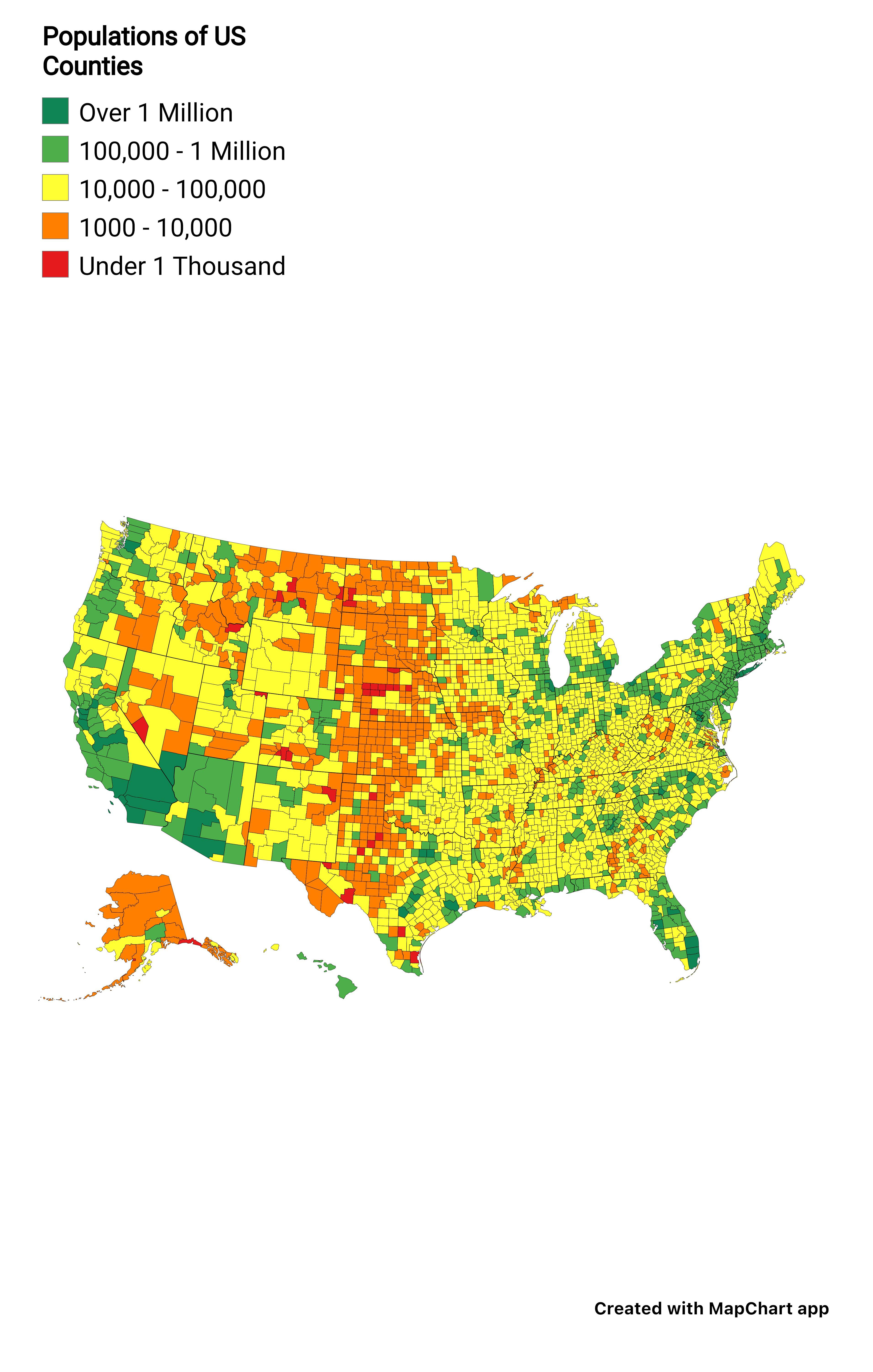 US counties by population r/MapPorn