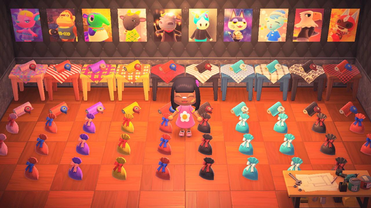 My villager gift wrapping room! Mostly a mix of iron wall lamps and