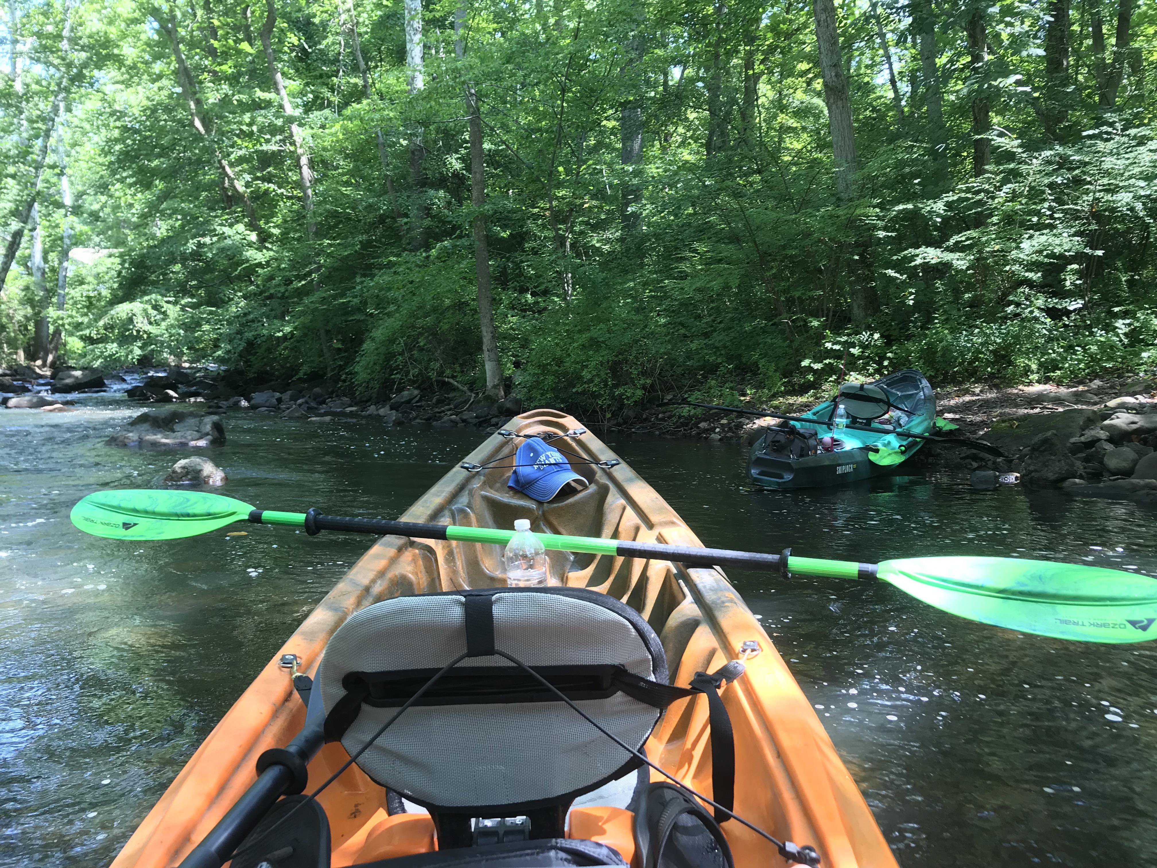 Exploring the stream that feeds the Monksville Reservoir (Ringwood, NJ