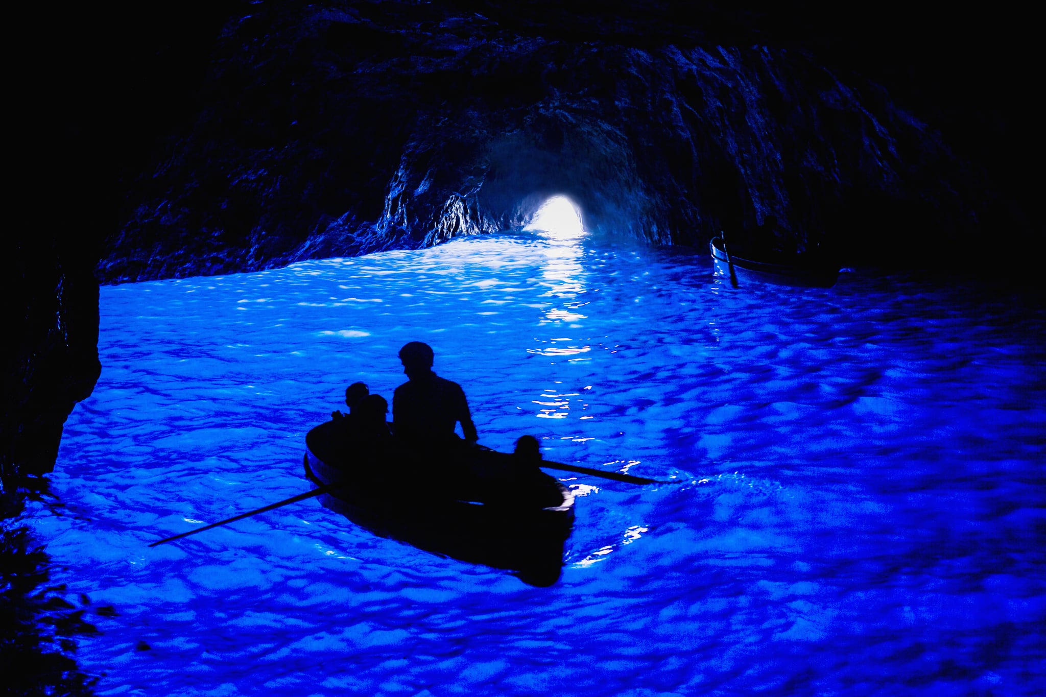 🔥 The Blue Grotto A sea cave on the coast of the Island of Capri, Italy Sunlight passing