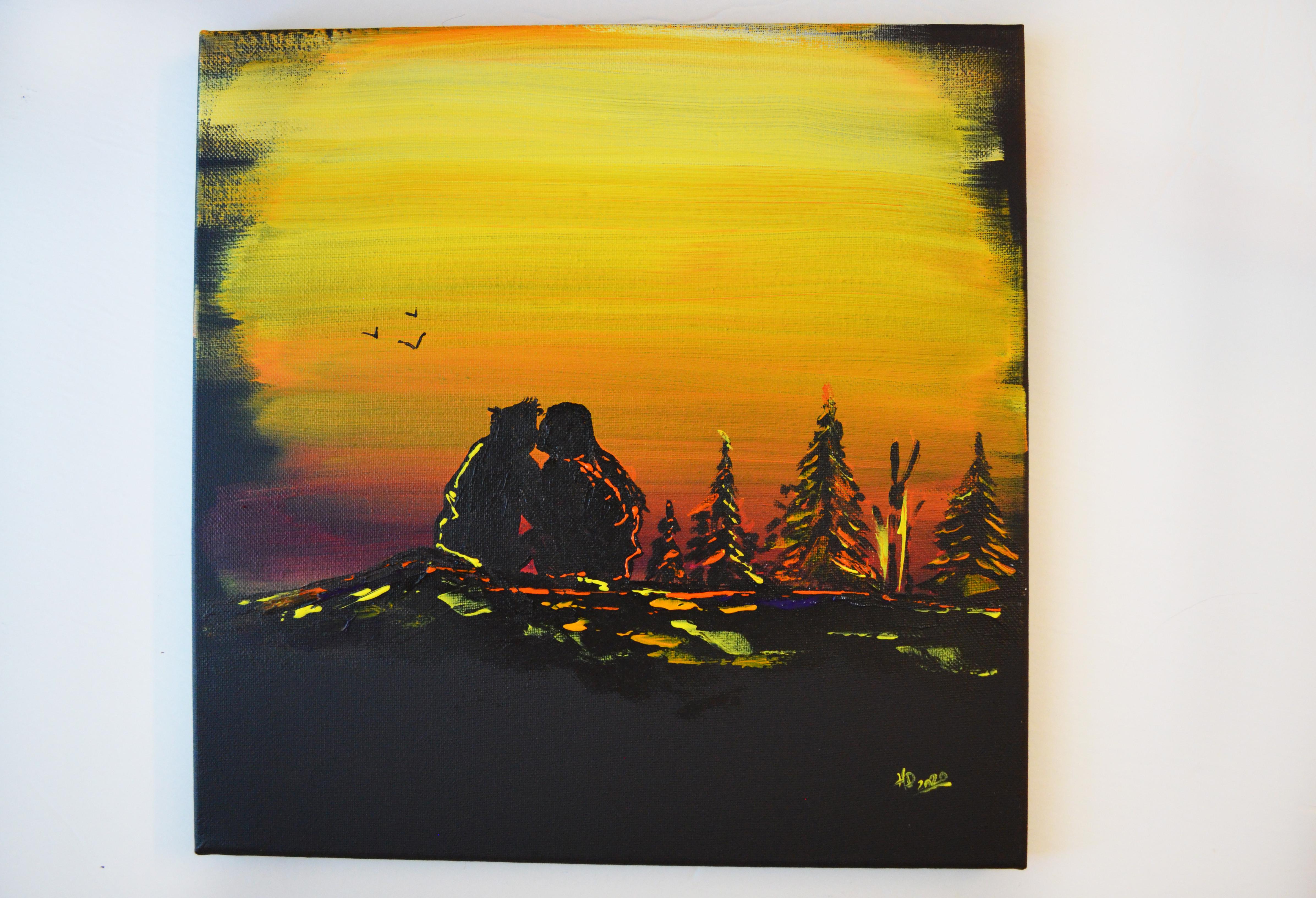 Romantic Couple PAINTING IDEA Easy For Beginners 🎨👫🏻🥰 Cute Couple On