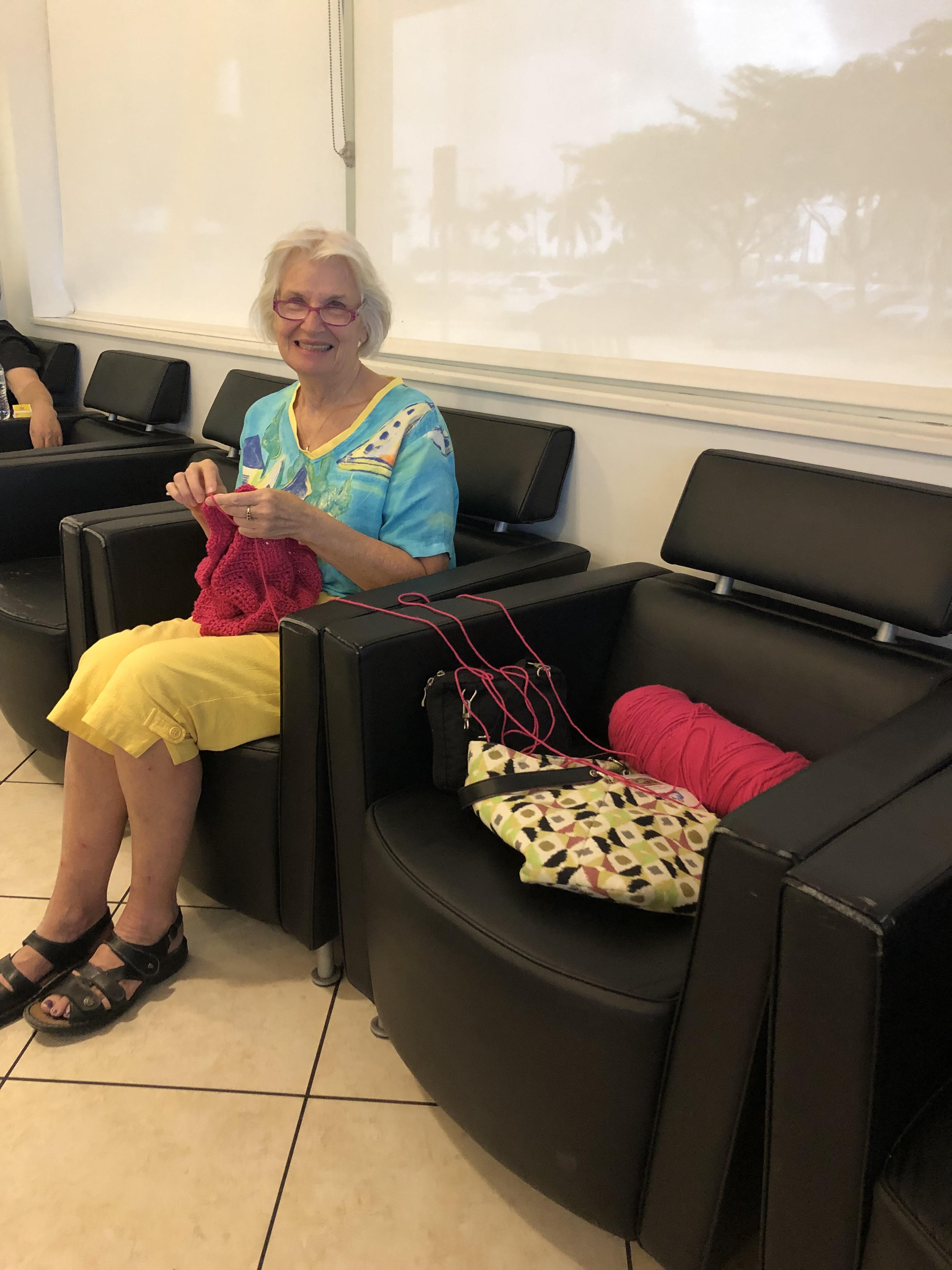 Found this lady making blankets for people who are going through Chemo