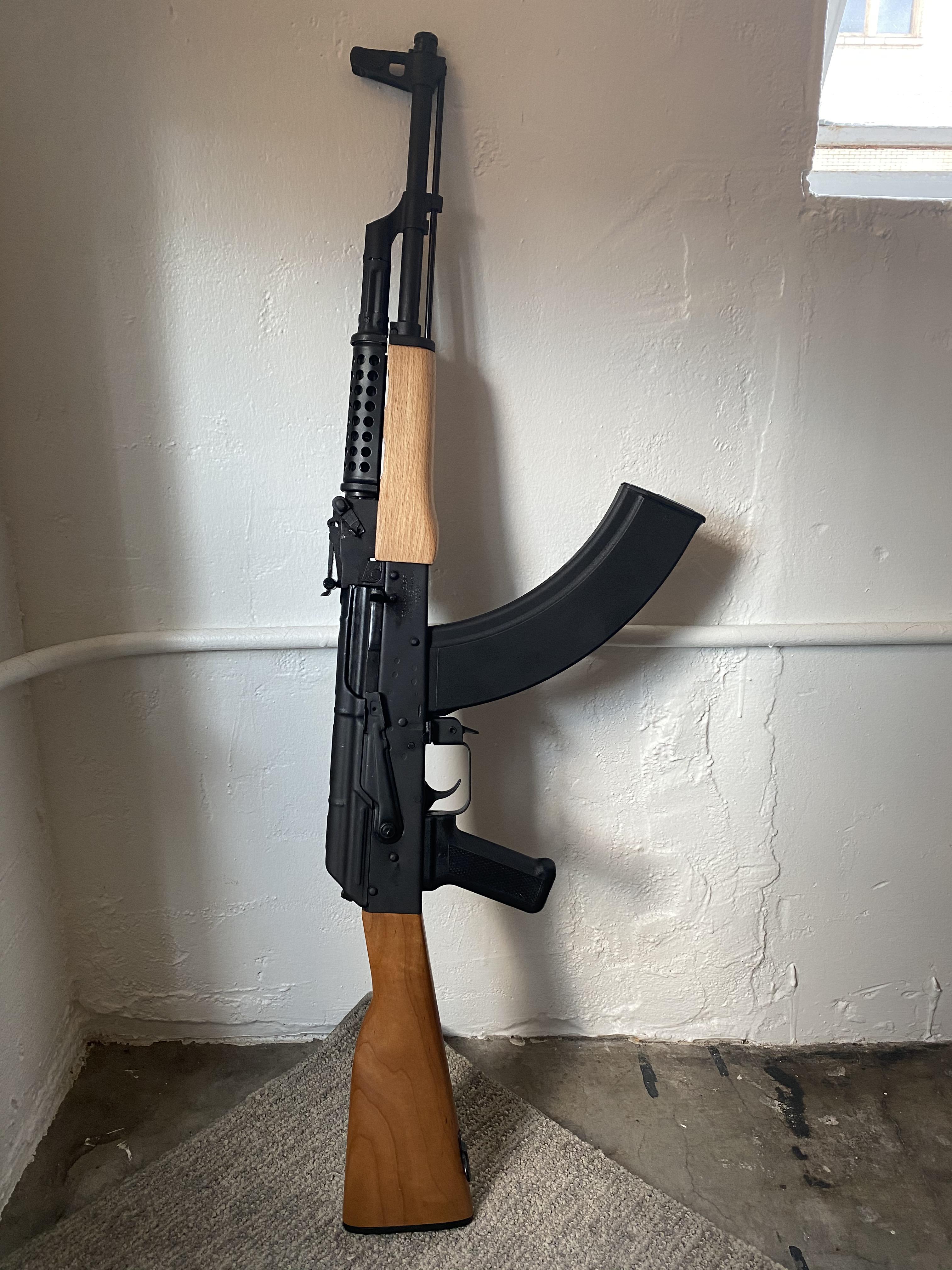 After an hour of fitting and cursing, finally got the cheese grater on r/ak47