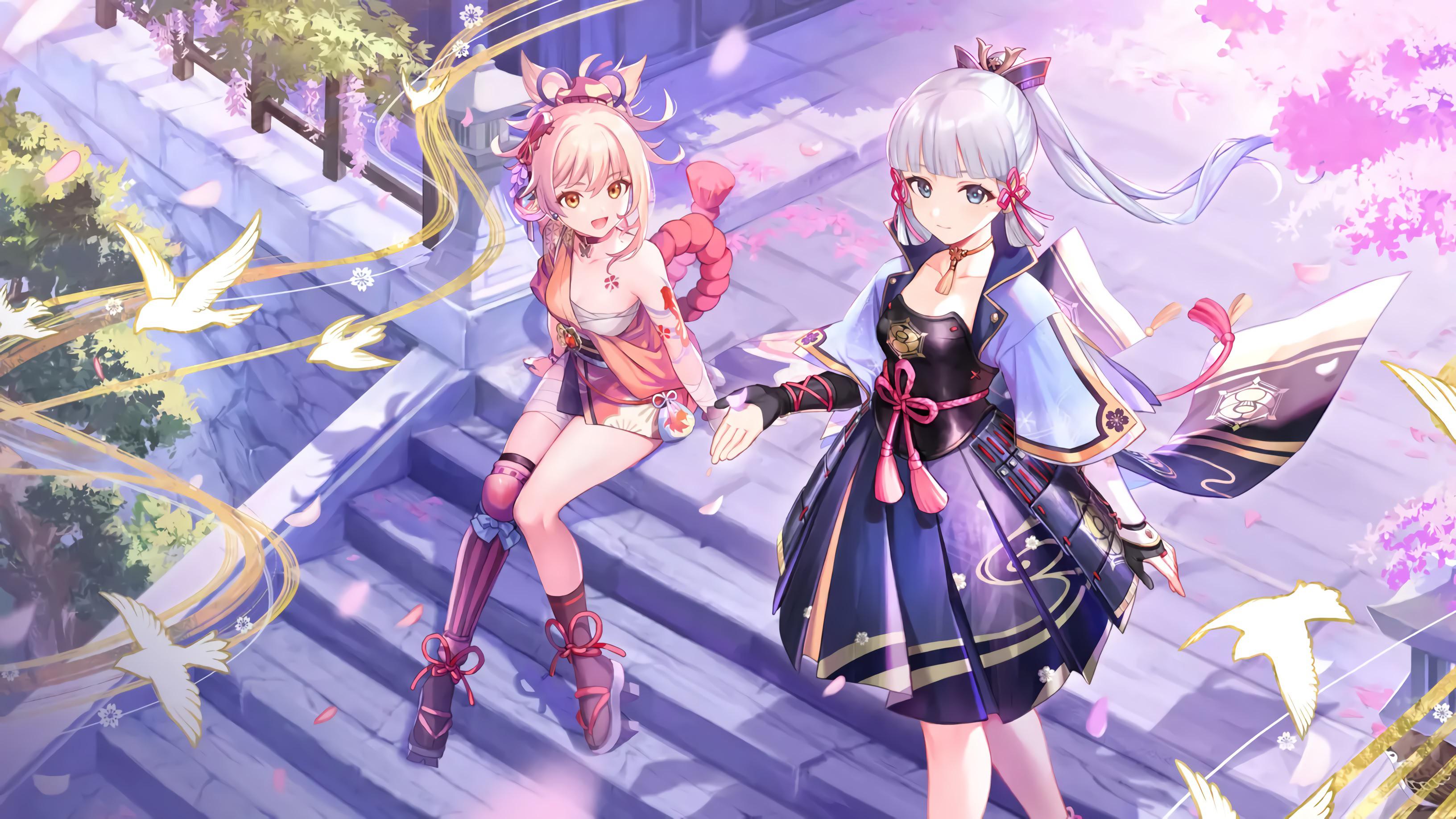 Yoimiya and Ayaka (high res) Genshin_Impact